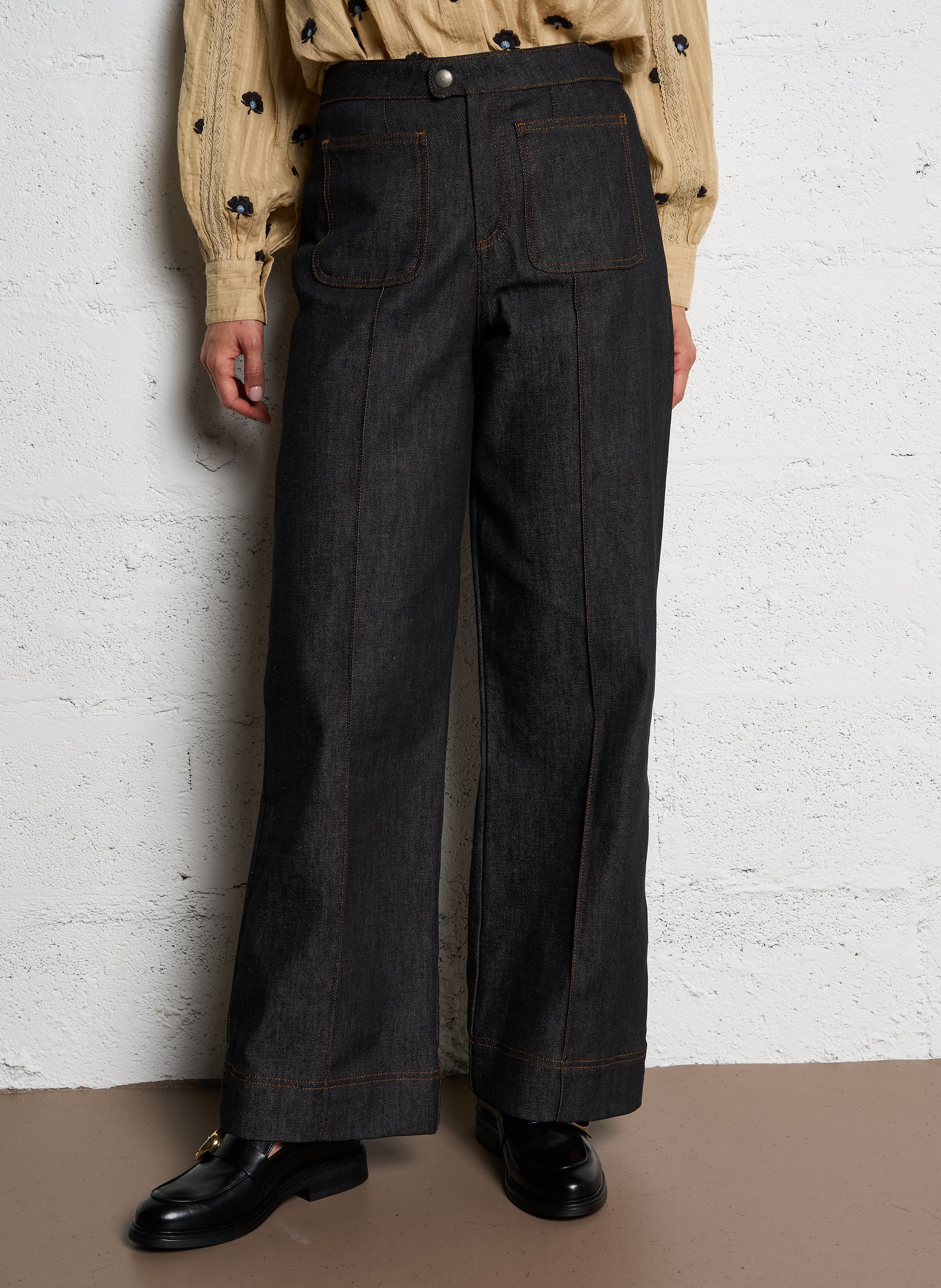 Jean denim brut en coton bio mélangé harry SOEUR Noir