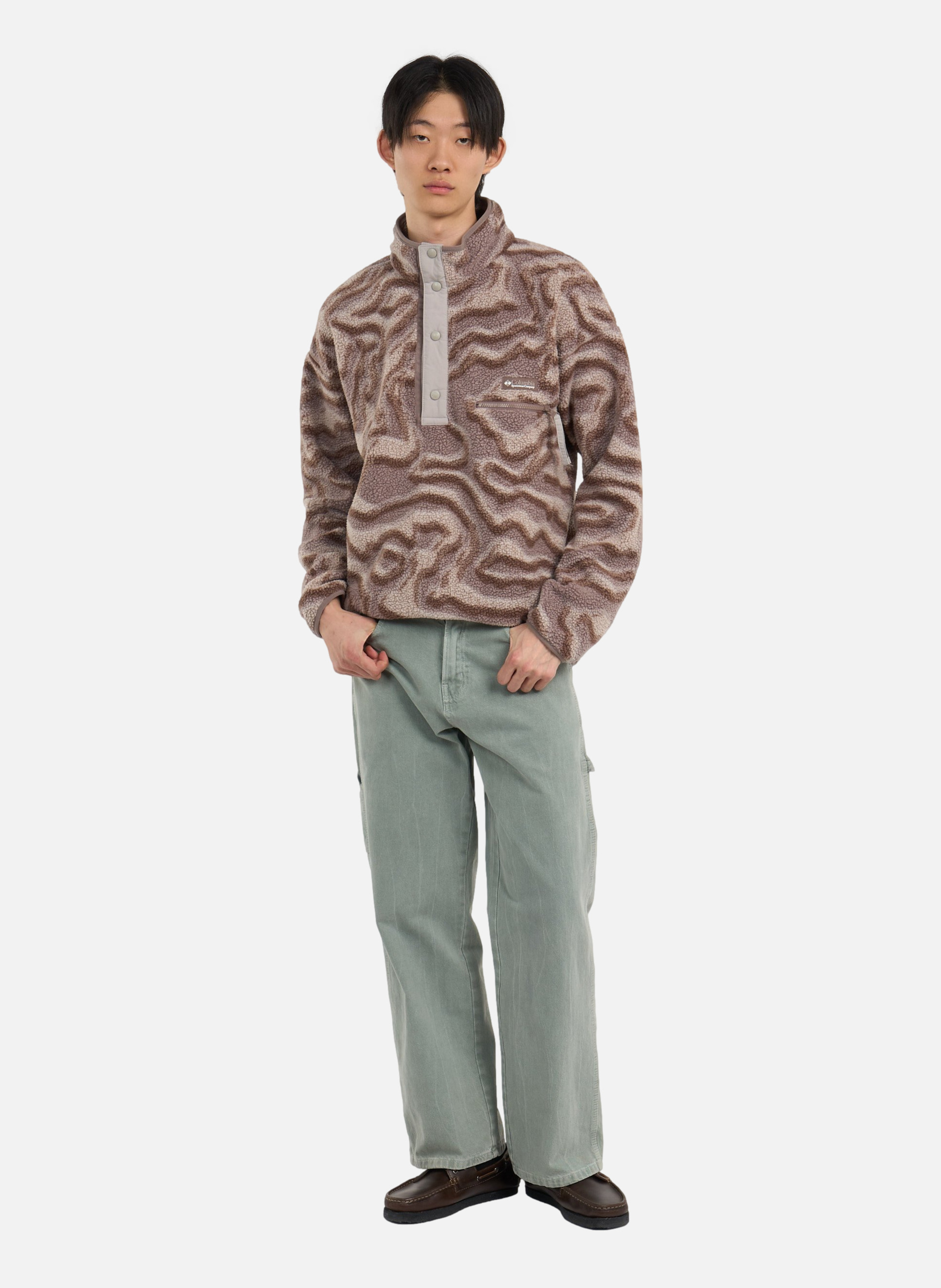 Polaire helvetia ii printed half COLUMBIA Marron