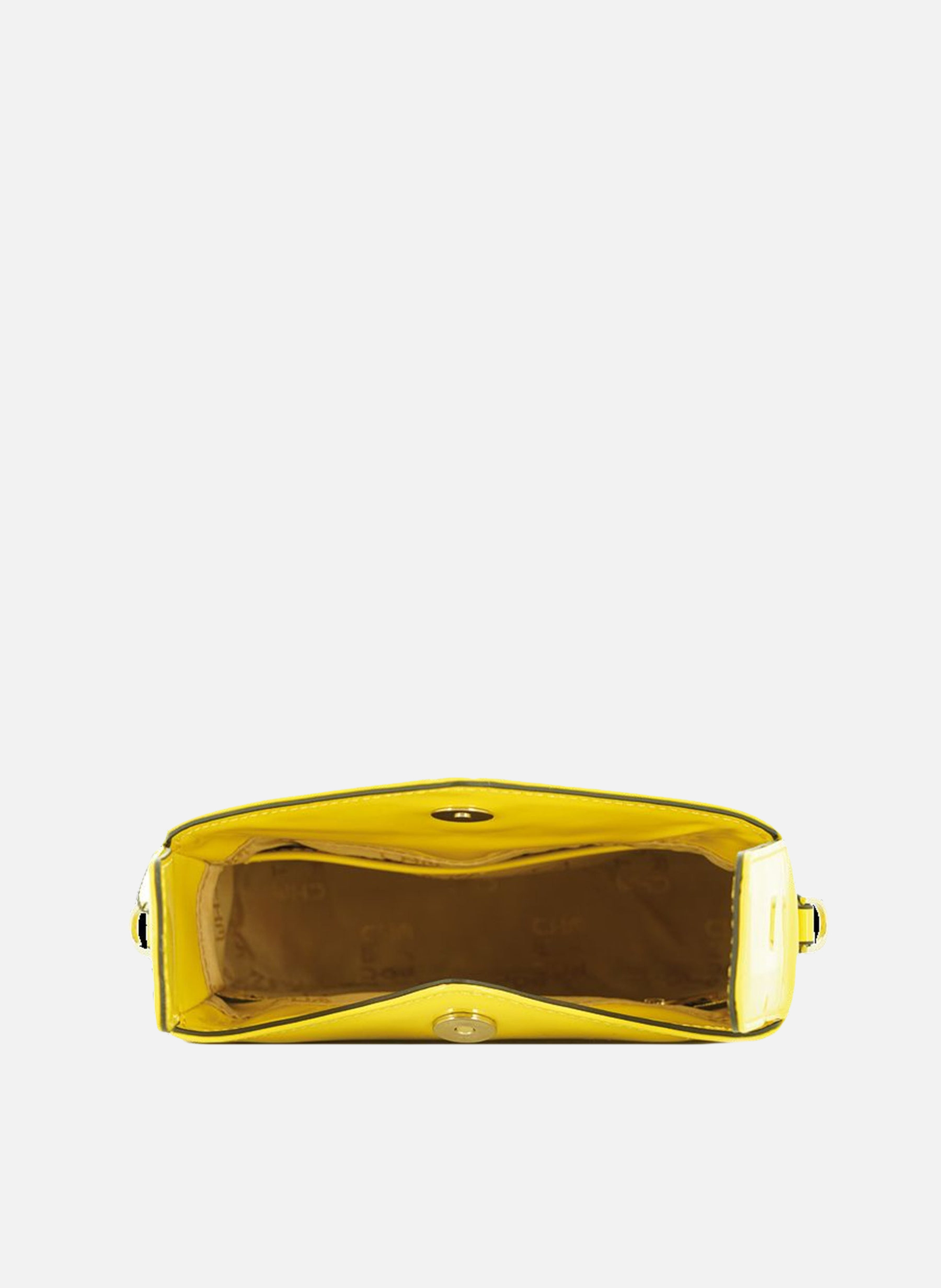 Cassetta vernis | sac porté épaule en cuir de vachette | Jaune POURCHET Femme