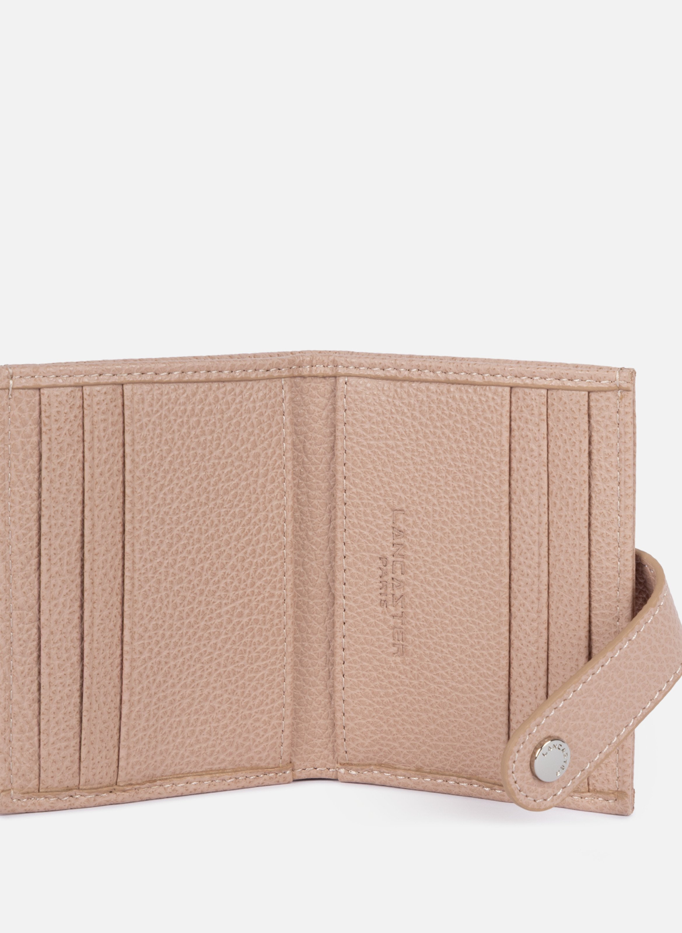Kaarthouder - kleine granuleerleder | Beige LANCASTER Dames