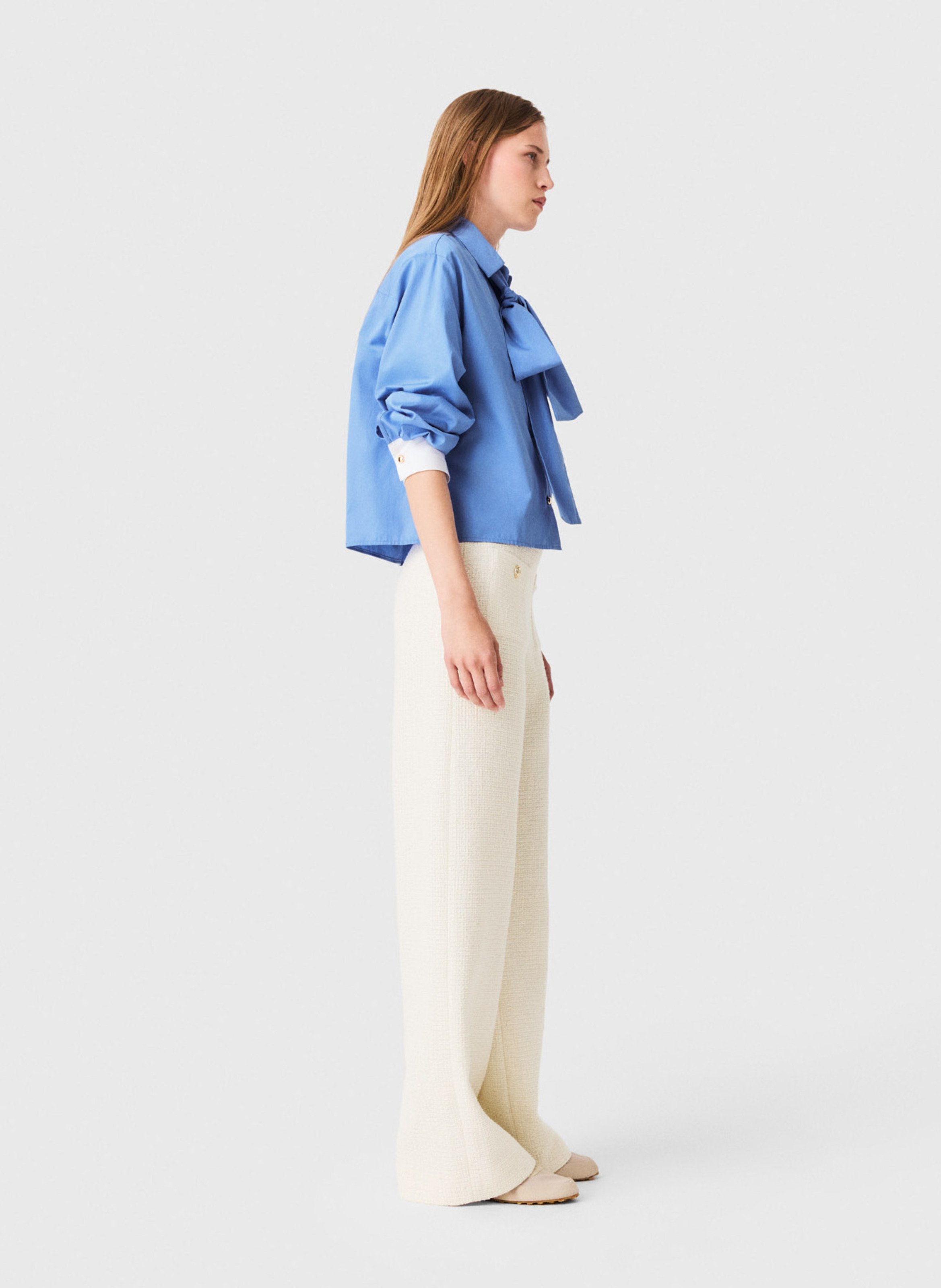 Pantalon large en tweed MAJE Beige