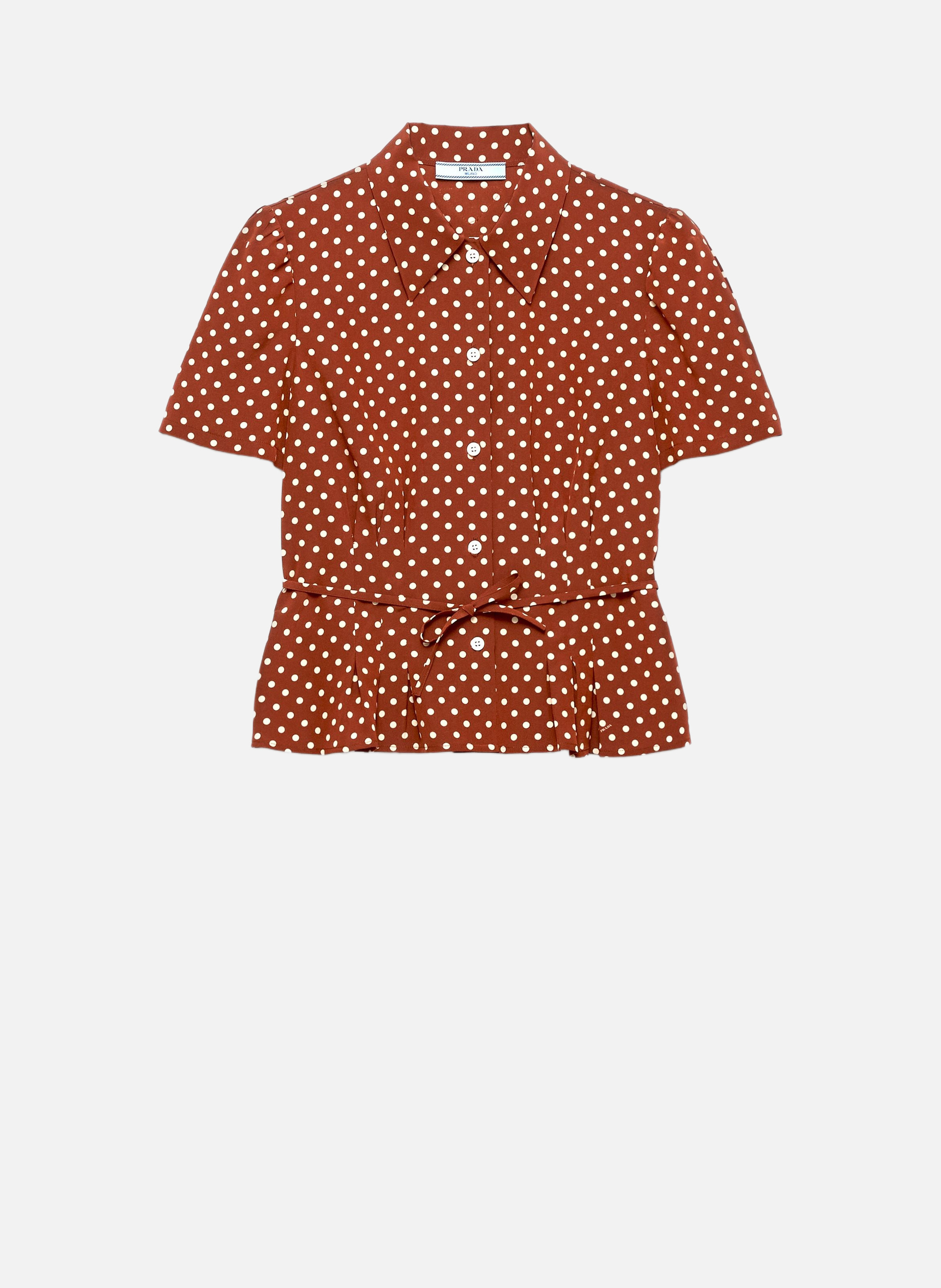 Chemise en marocain à pois PRADA Marron
