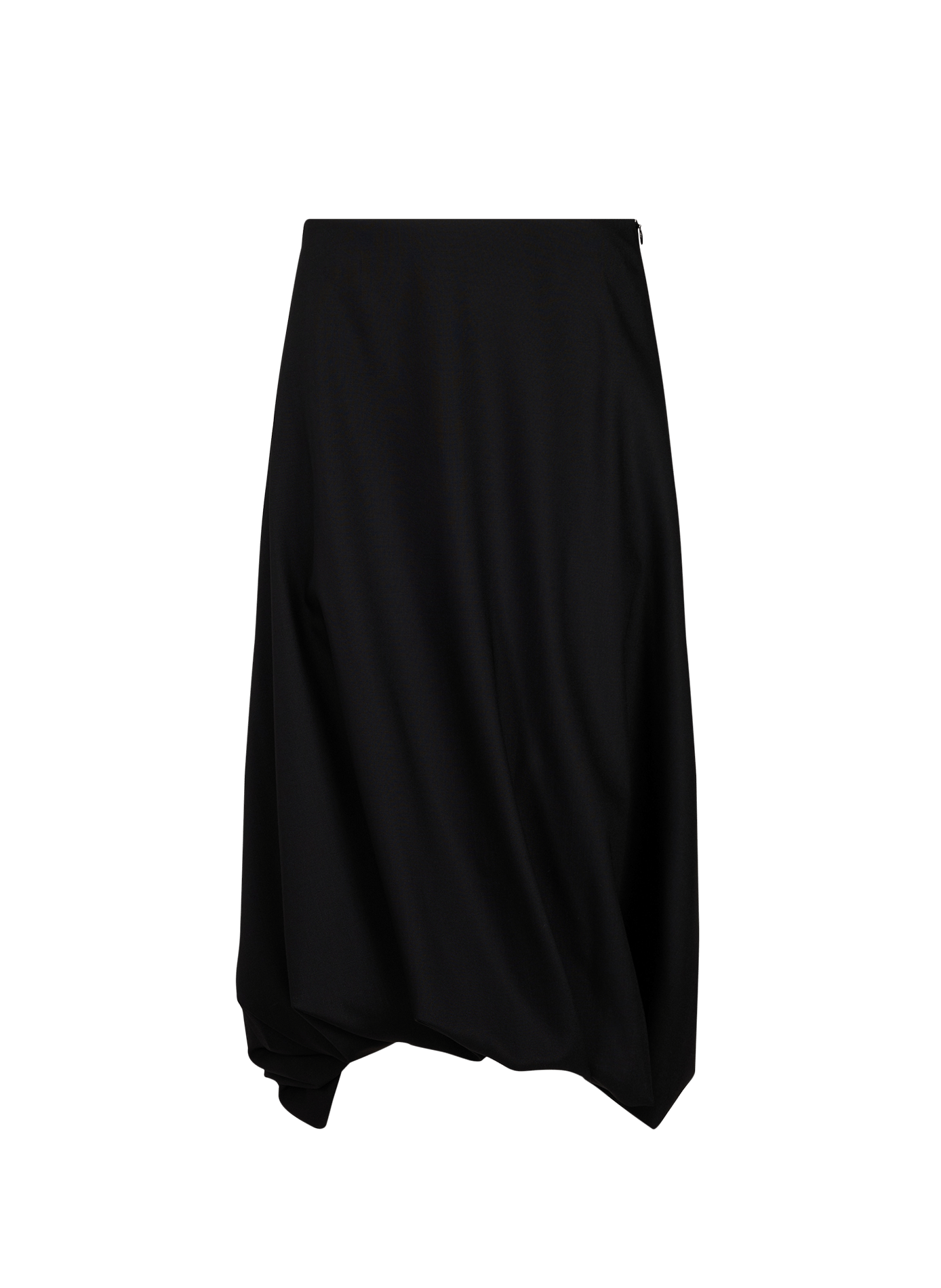 Jupe à ourlet boule asymétrique en laine mélangée ROHE FRAMES Noir