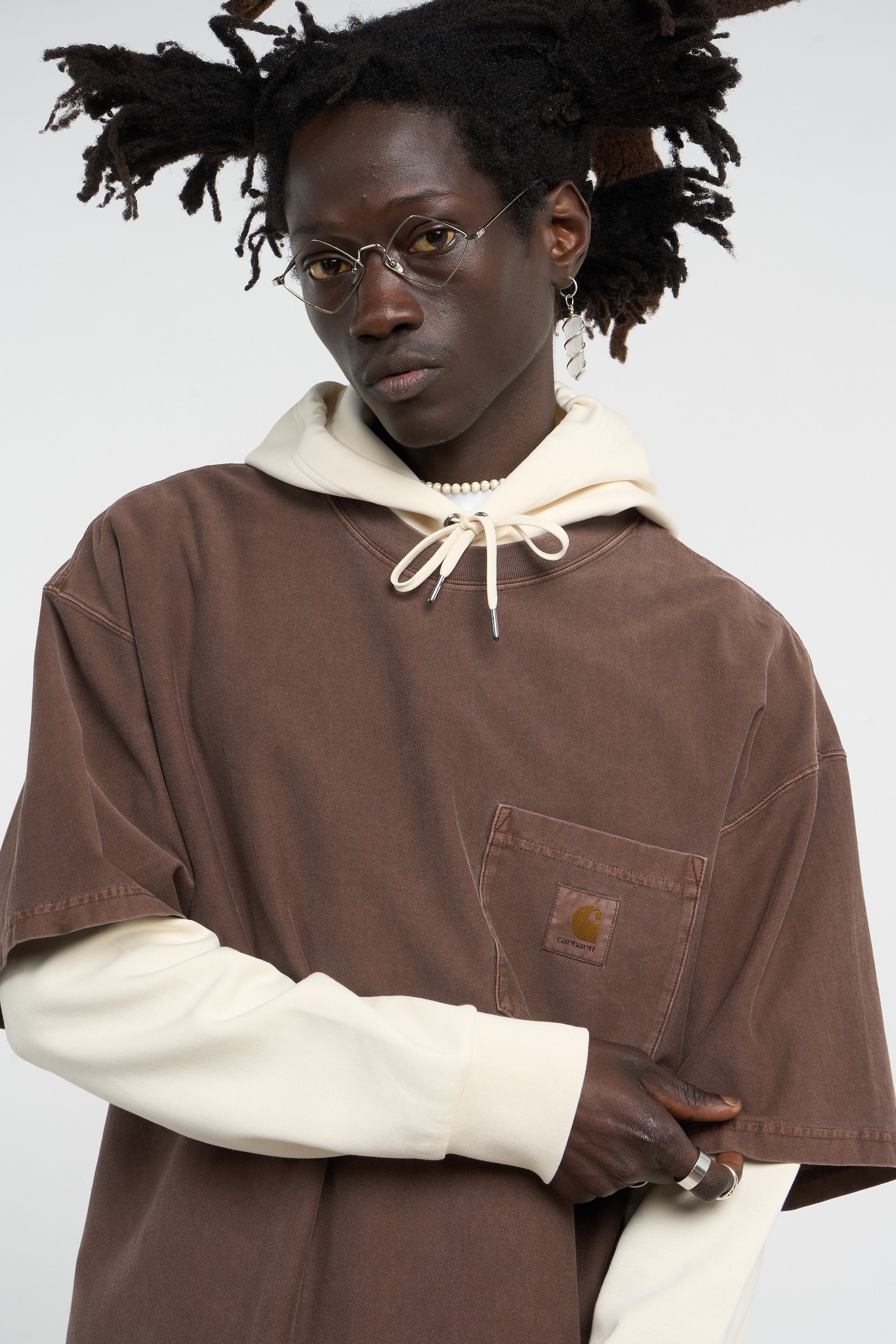 T-shirt loose pocket CARHARTT WIP Marron