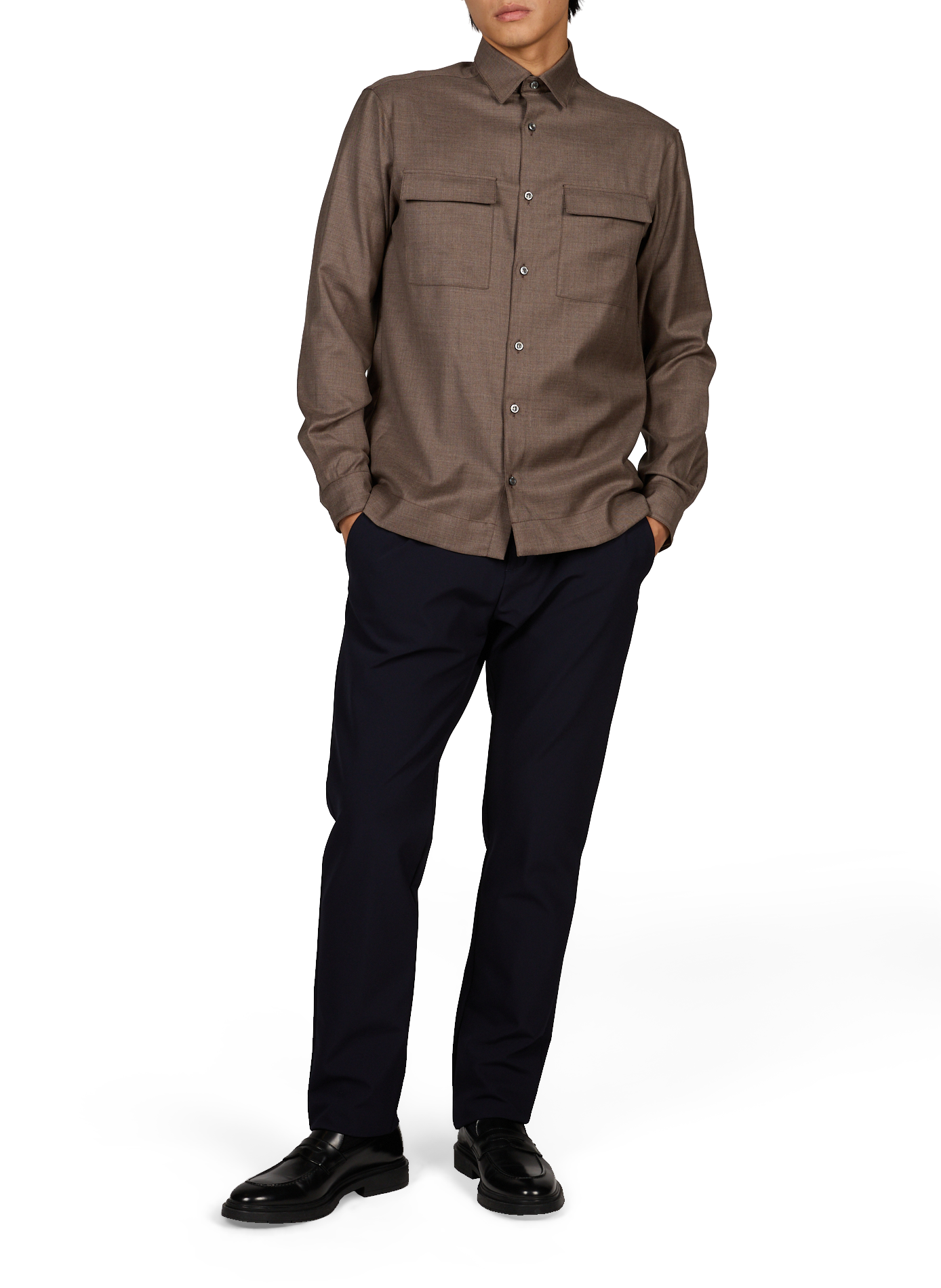 Straight wool shirt PAUL & SHARK Grey