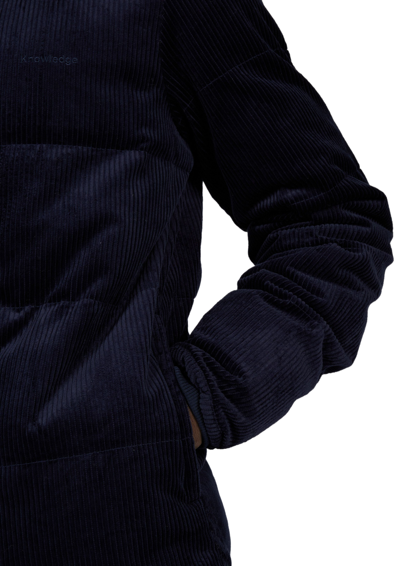 Doudoune oversize côtelée en coton mélangé KNOWLEDGE COTTON Bleu