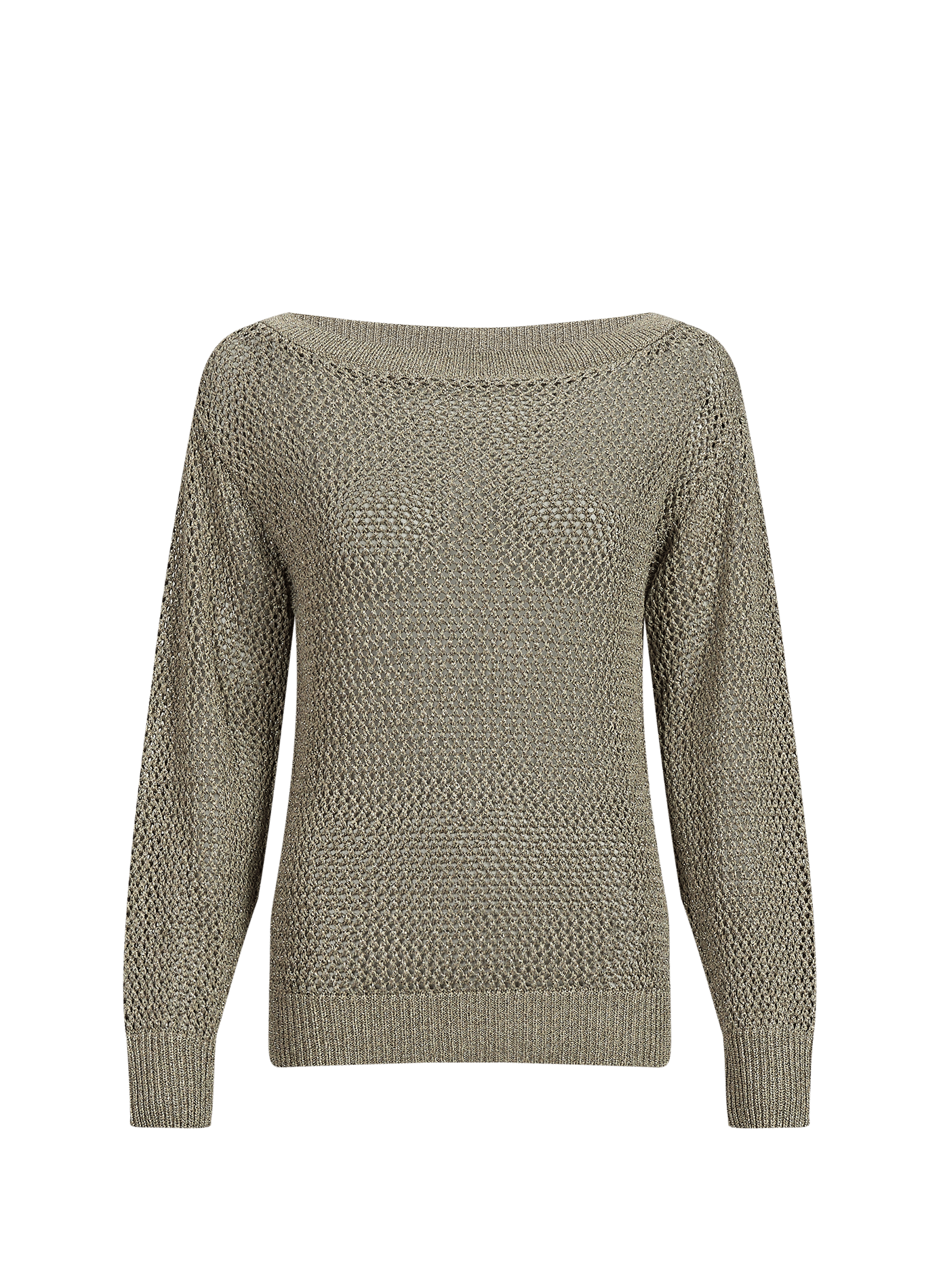 Pull droit col rond en maille  GUESS Kaki