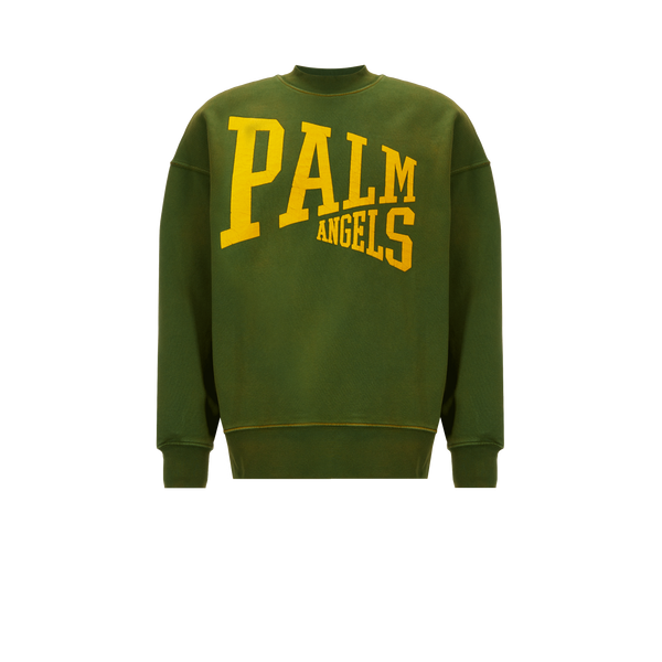 Palm Angels Cotton Sweatshirt In Metallic
