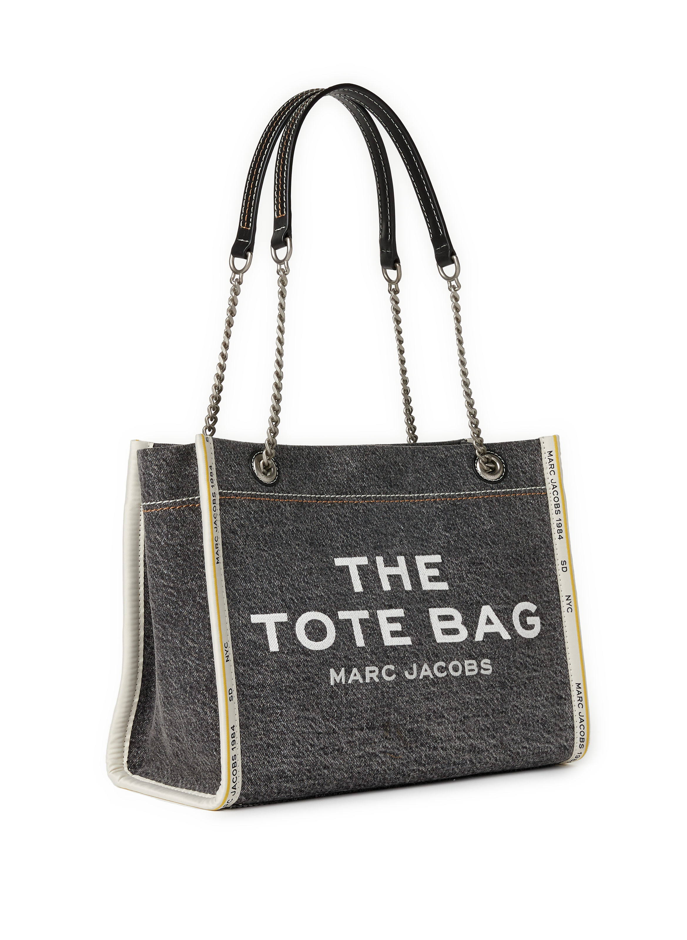 Sac cabas The Denim Chain Medium Tote Bag MARC JACOBS Noir