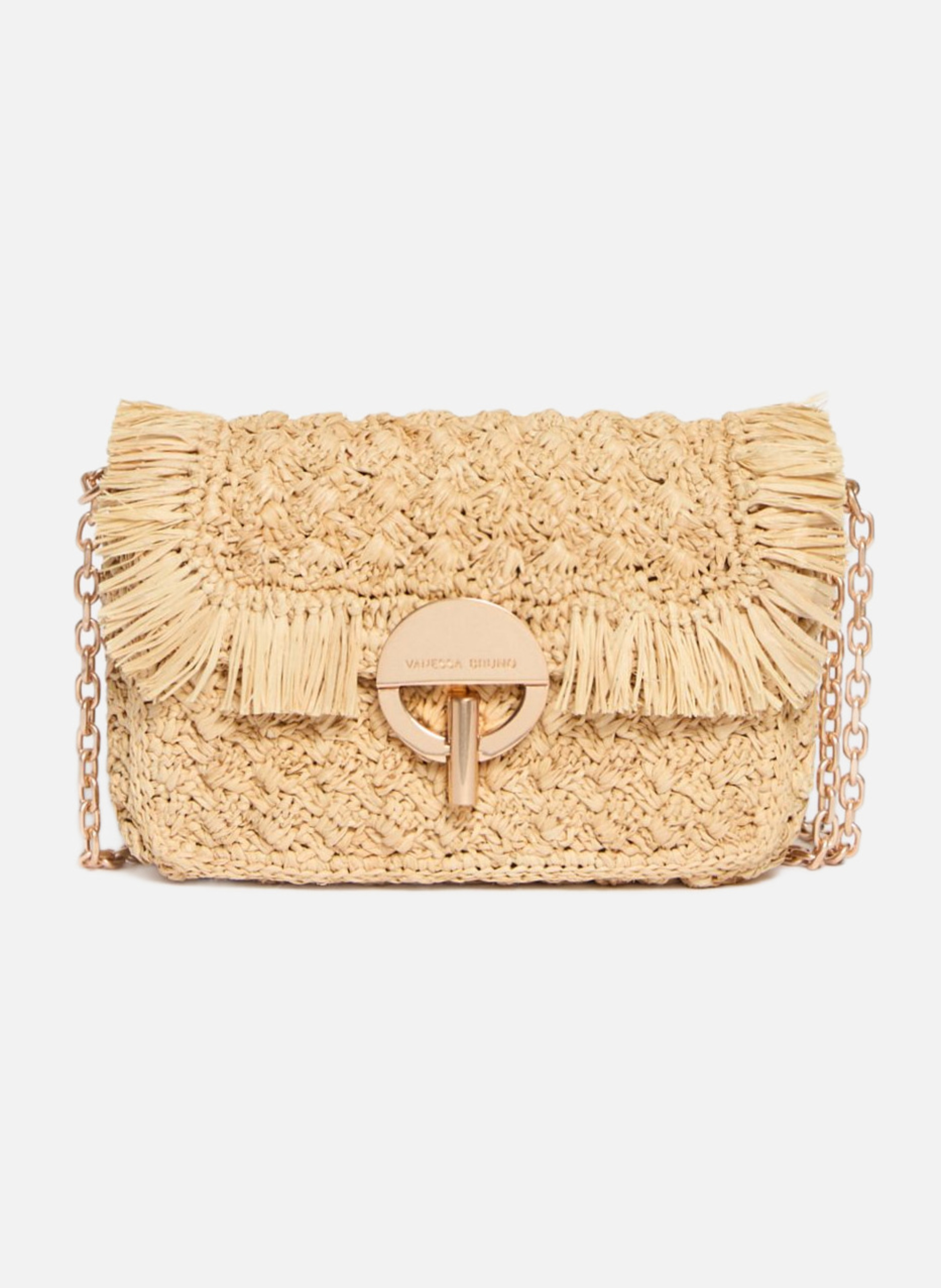 Petit sac moon en raphia VANESSA BRUNO Blanc