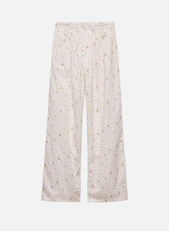 Pantalon en batiste de coton à imprimé fleurs Blanc by PRADA PRADA Pantalon en batiste de coton à imprimé fleurs Blanc