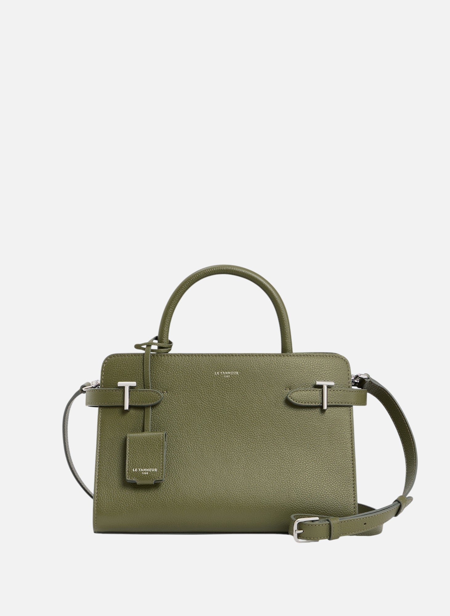 Sac à main moyen modèle emilie en cuir grainé LE TANNEUR Vert