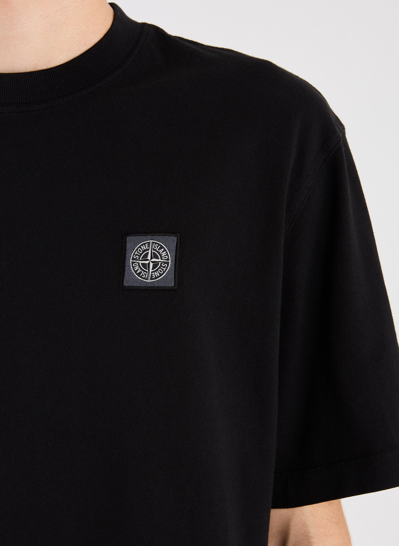 T-shirt en coton coupe droite STONE ISLAND Noir
