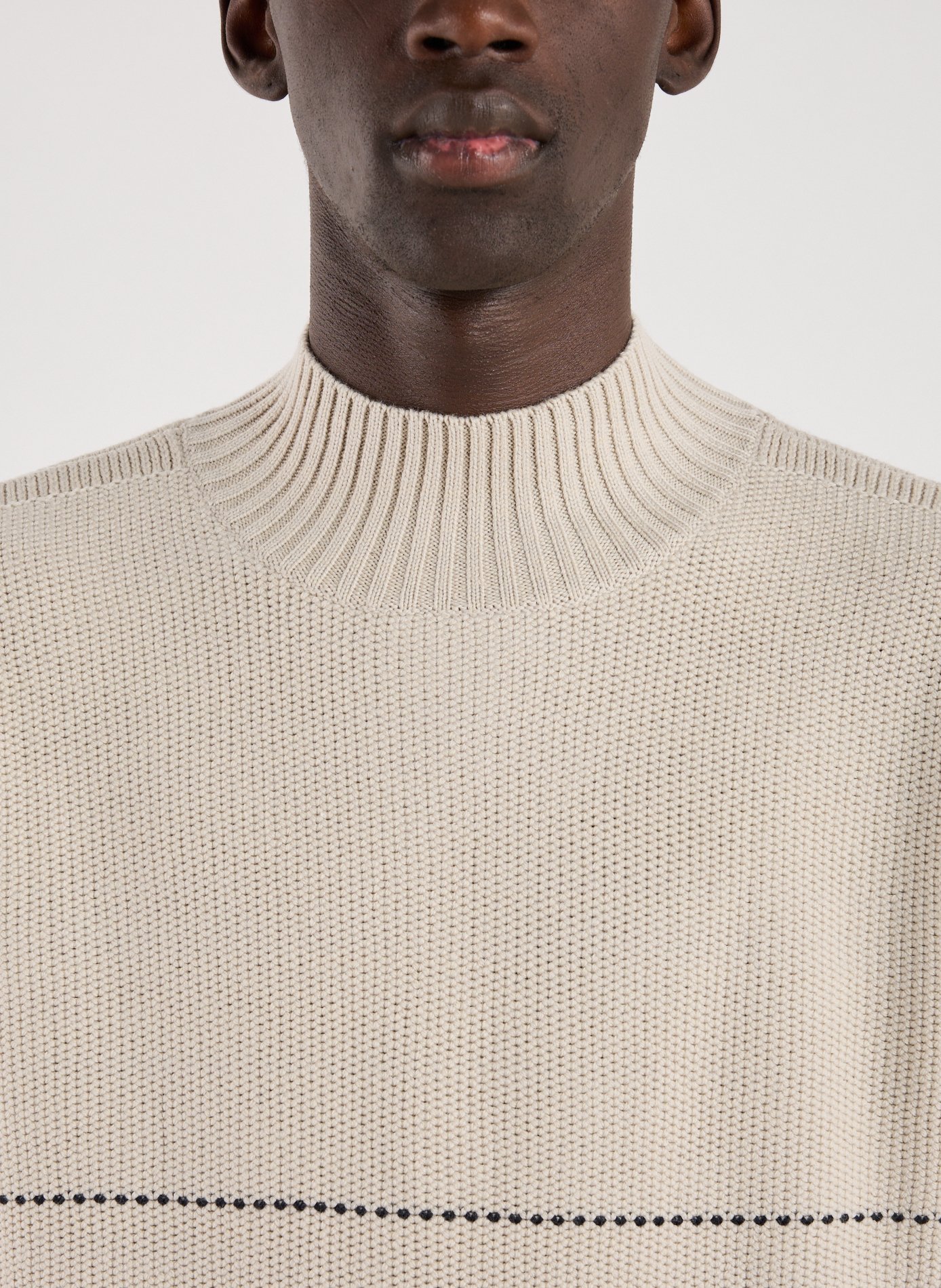 High-neck wool blend sweater EMPORIO ARMANI White