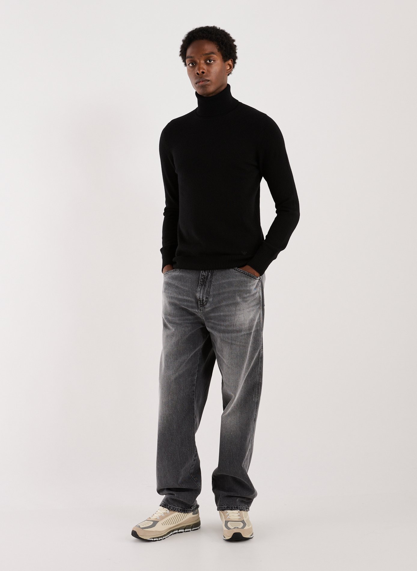 Cashmere roll-neck jumper  EMPORIO ARMANI Black