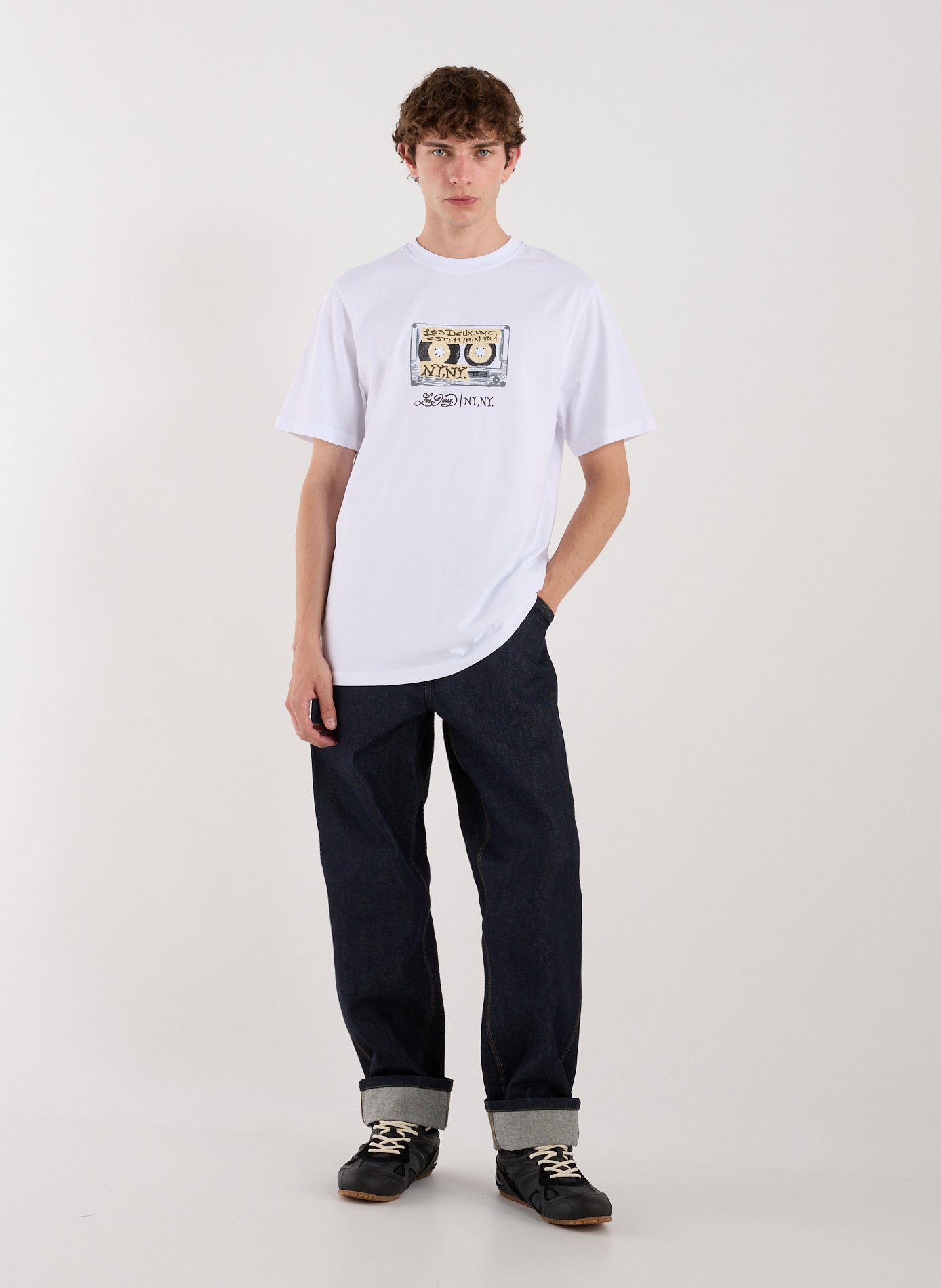 T-shirt imprimé en coton LES DEUX Blanc