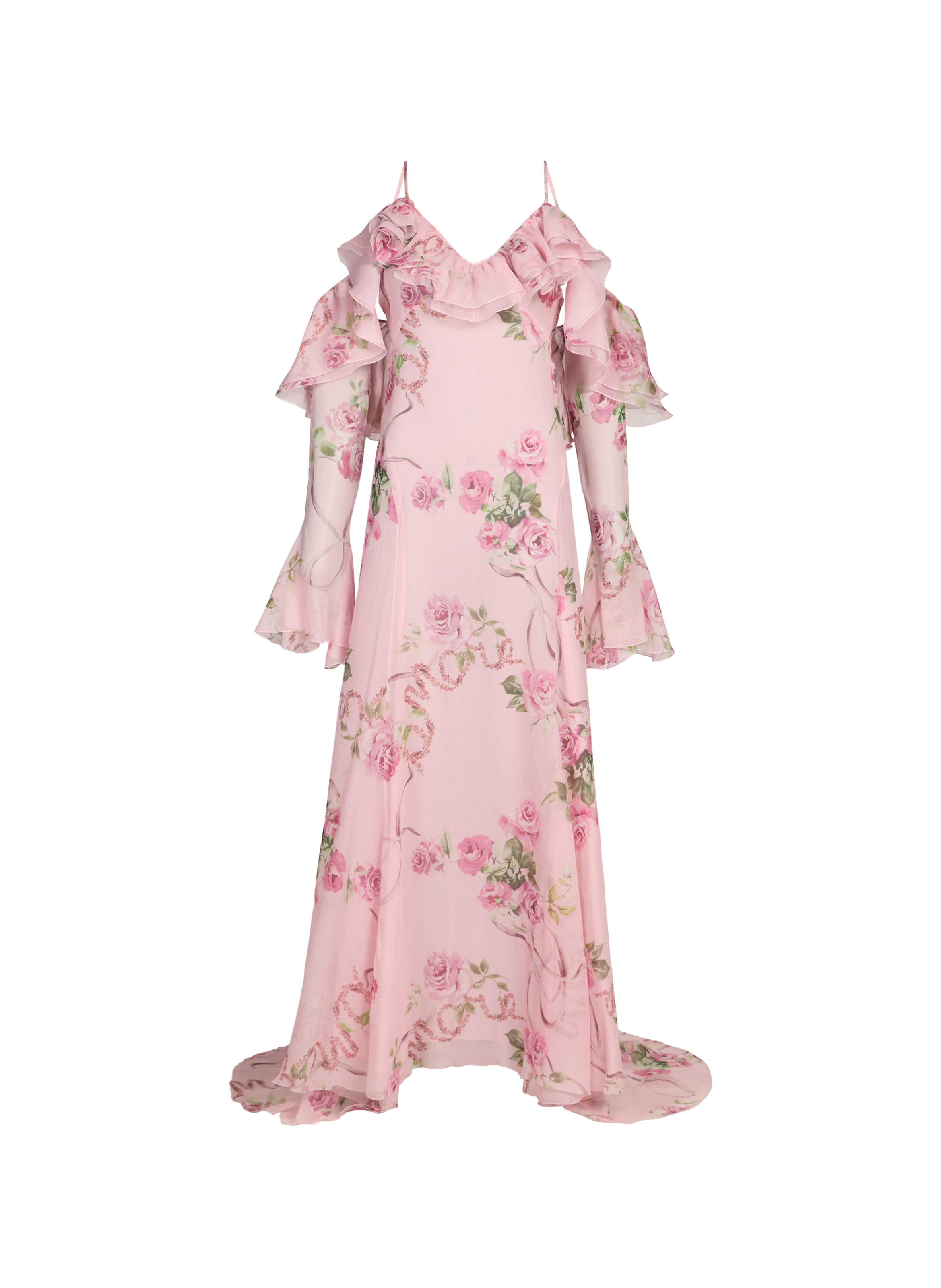 Robe longue en soie imprimée BLUMARINE Rose