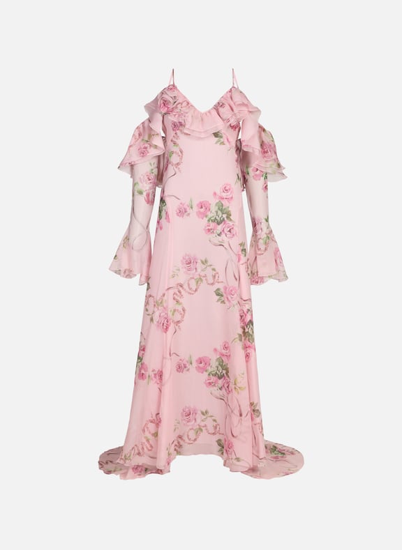 Long silk printed dress BLUMARINE Long silk printed dress BLUMARINE