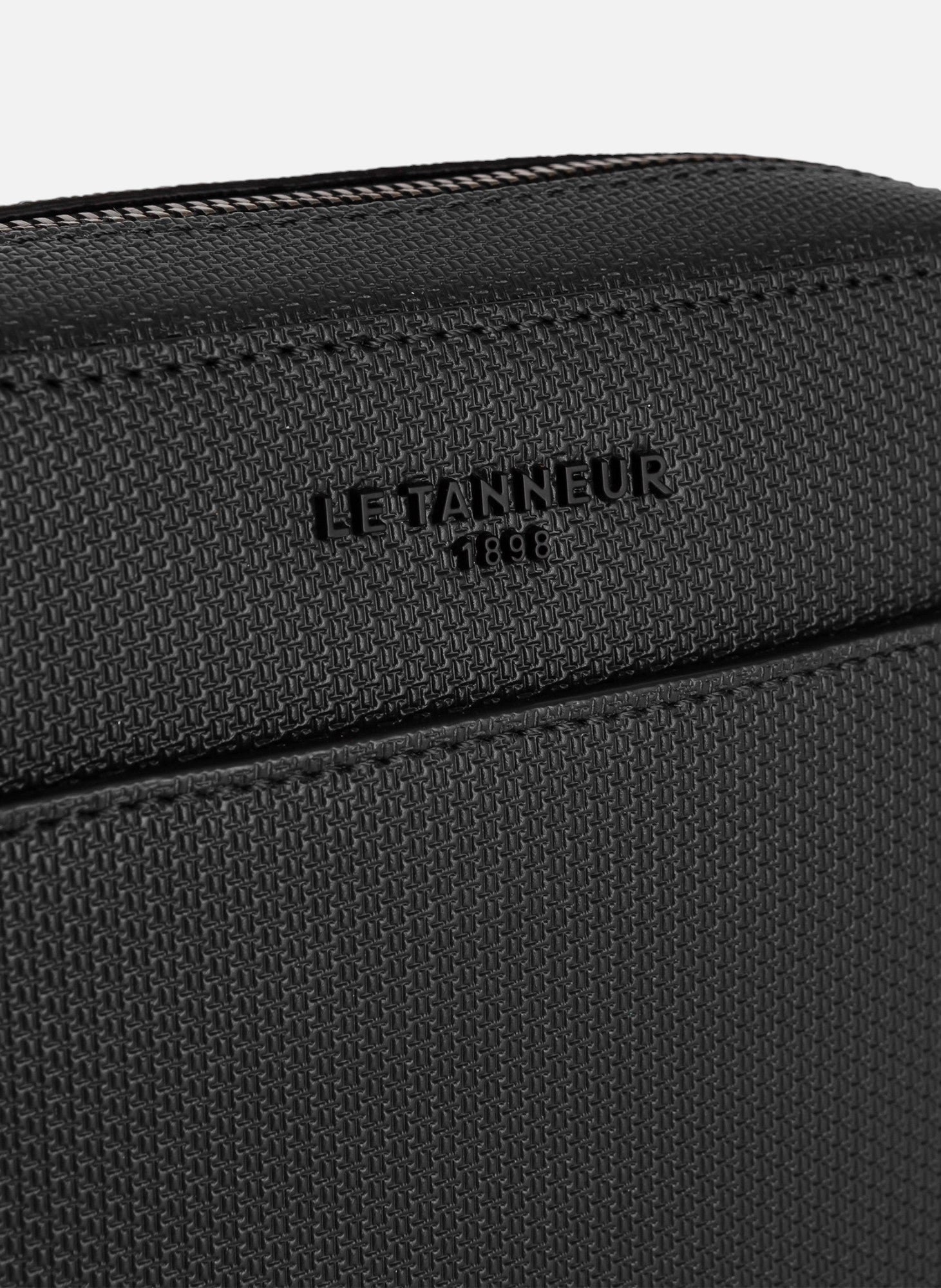 Petite sacoche zippée emile en cuir signature t LE TANNEUR Noir