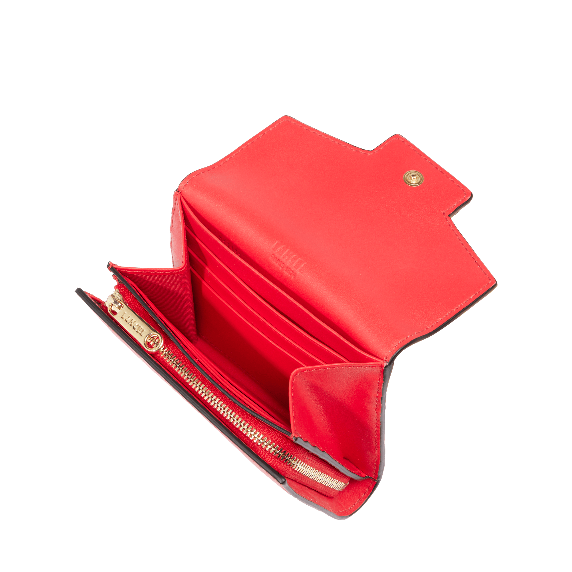 Portefeuille rectangulaire rabat angèle de lancel en cuir LANCEL Rouge