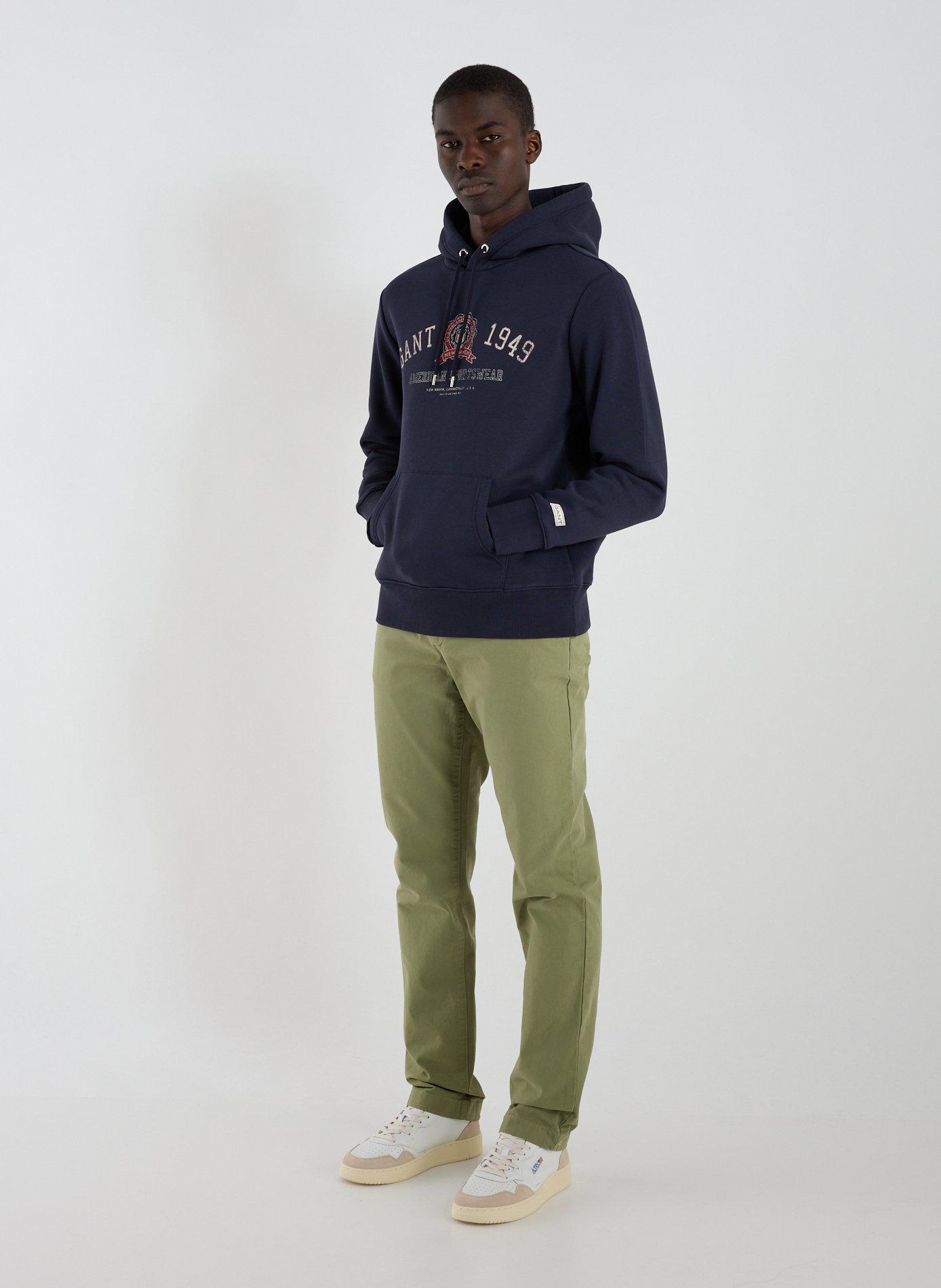 Cotton fleece-blend hoodie GANT Blue