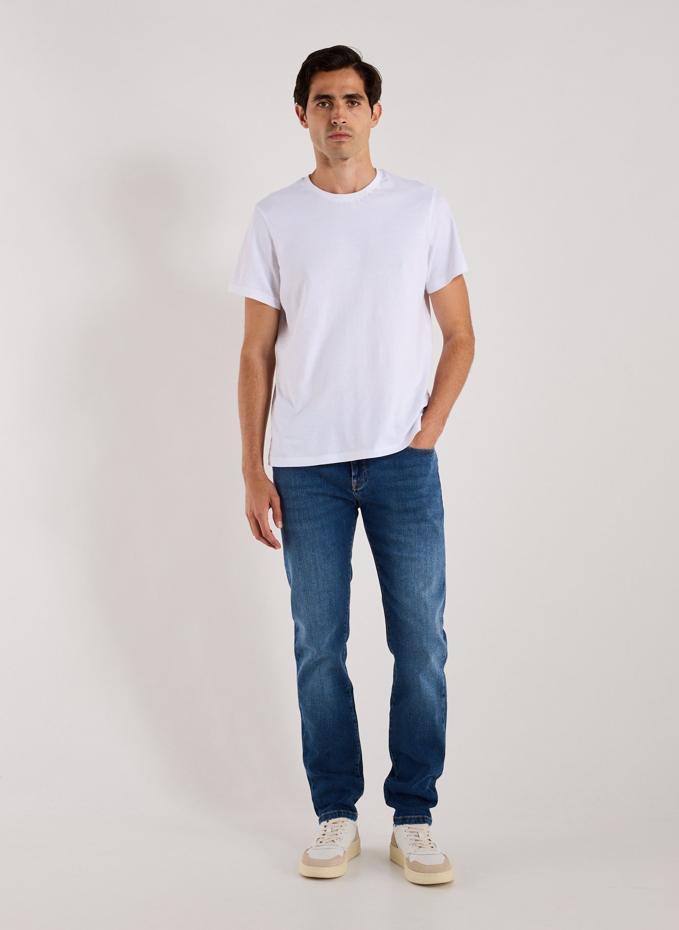 NOTIFY Five-pocket cotton blend jeans Blue