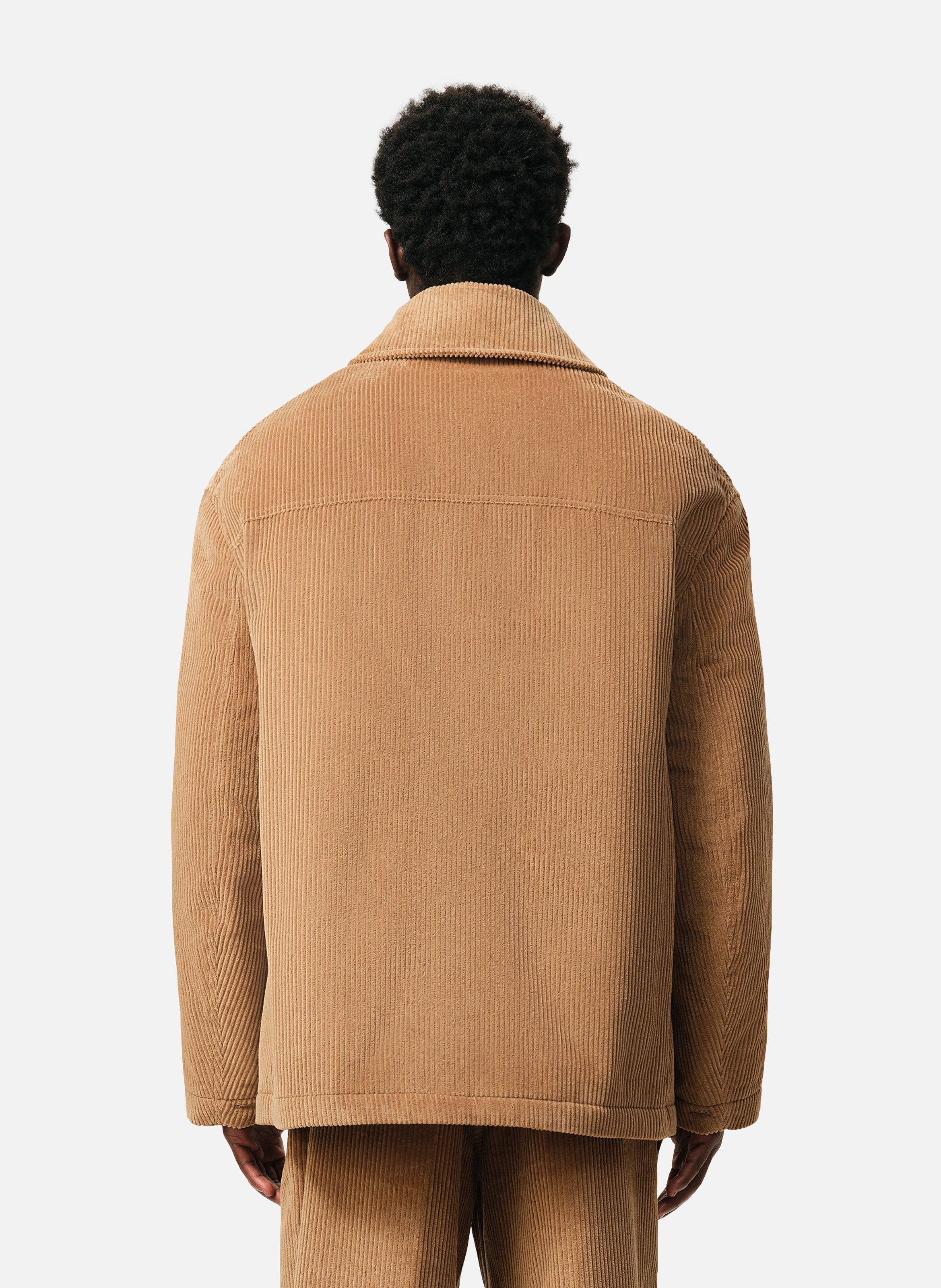 Veste worker en velours en coton unisexe AMI PARIS Marron