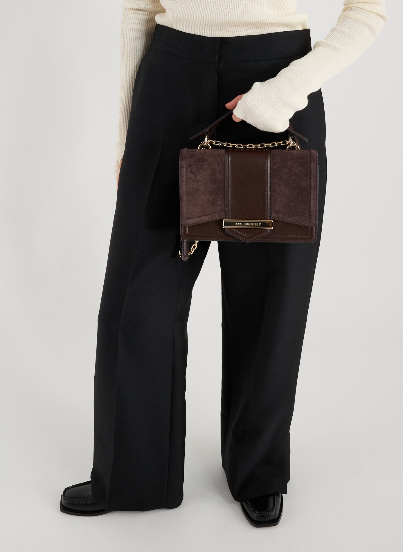 K/Nova leather handbag KARL LAGERFELD Brown