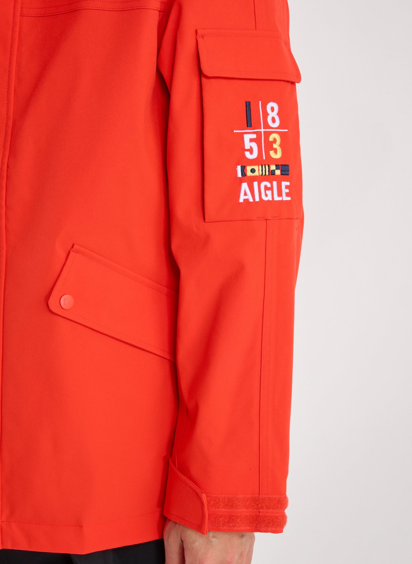 Mid-length Copeland waterproof parka with hood AIGLE Red