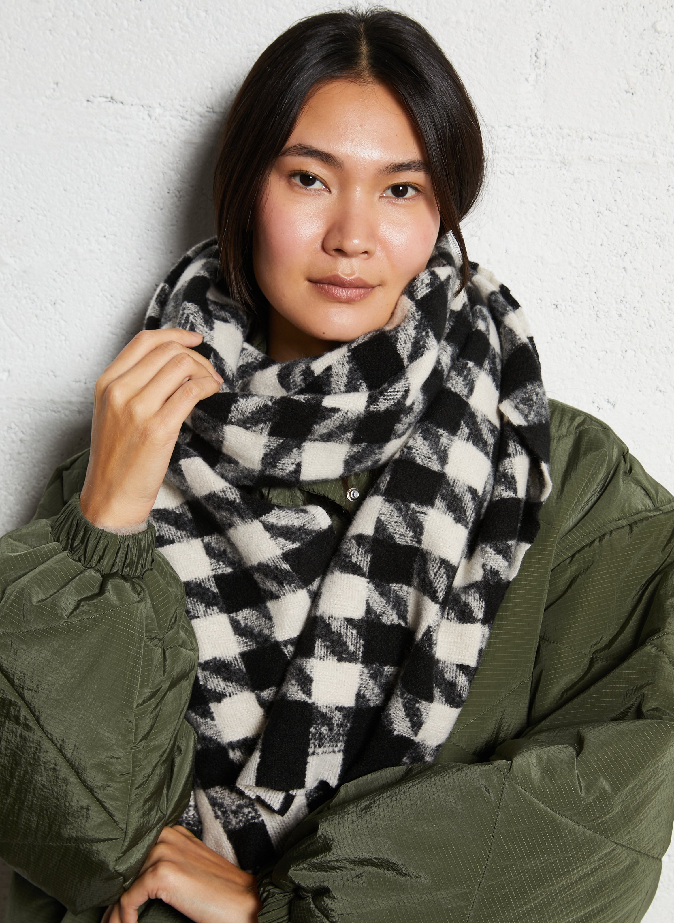 Ecahrpe à carreaux IKKS Noir