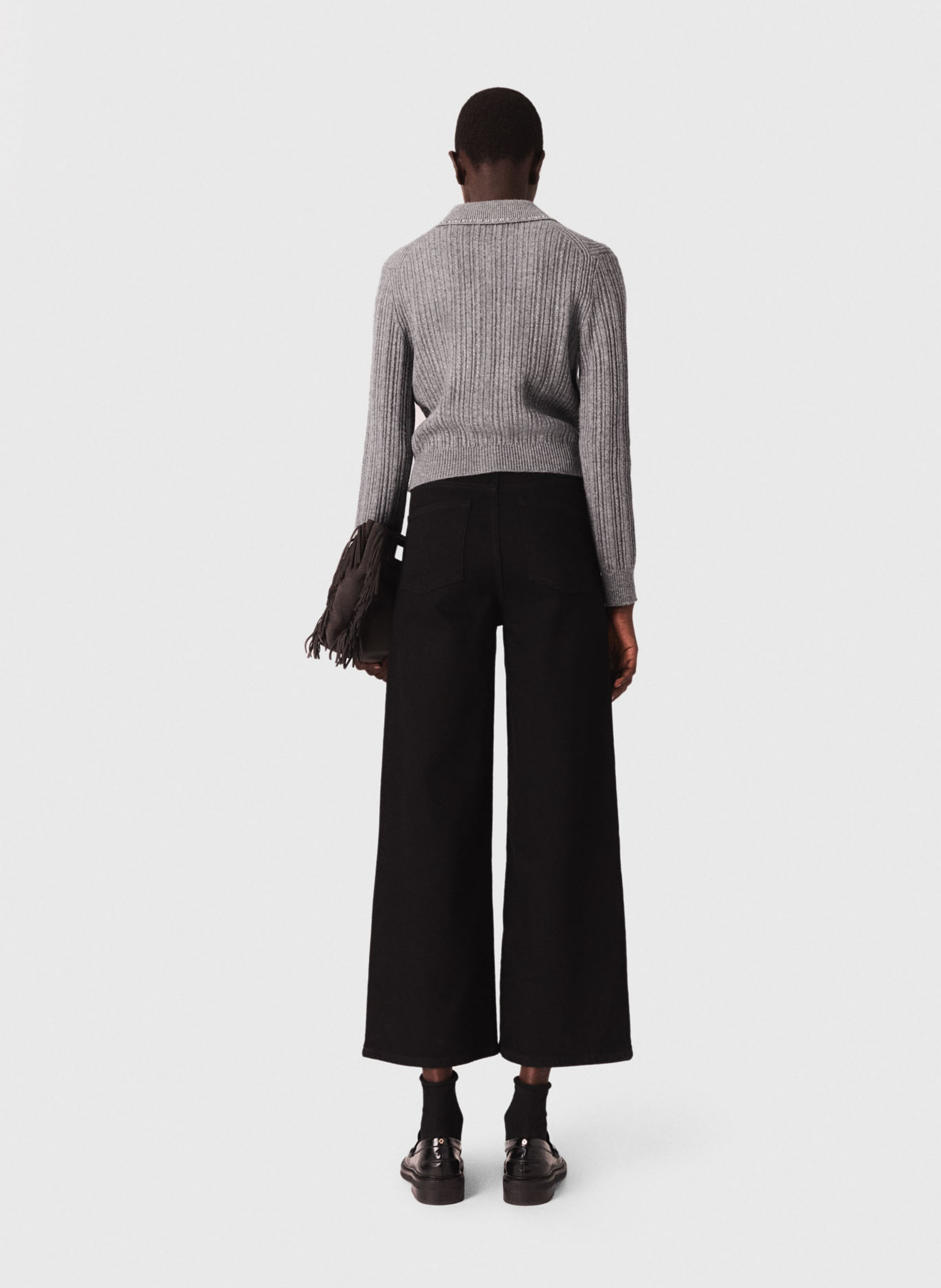 Jean large en coton mélangé MAJE Noir