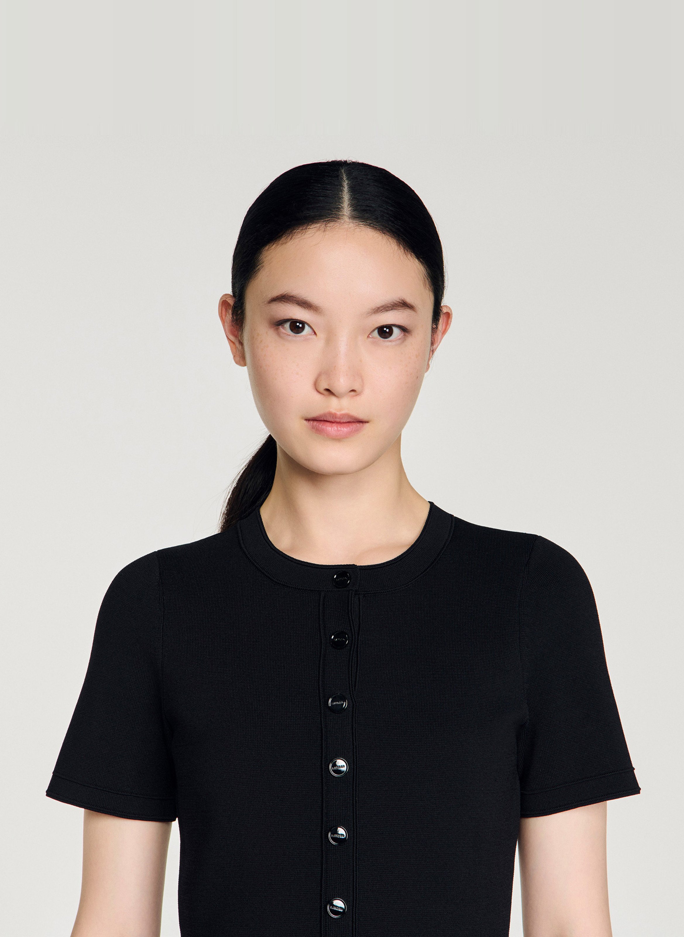 Robe longue col rond SANDRO Noir