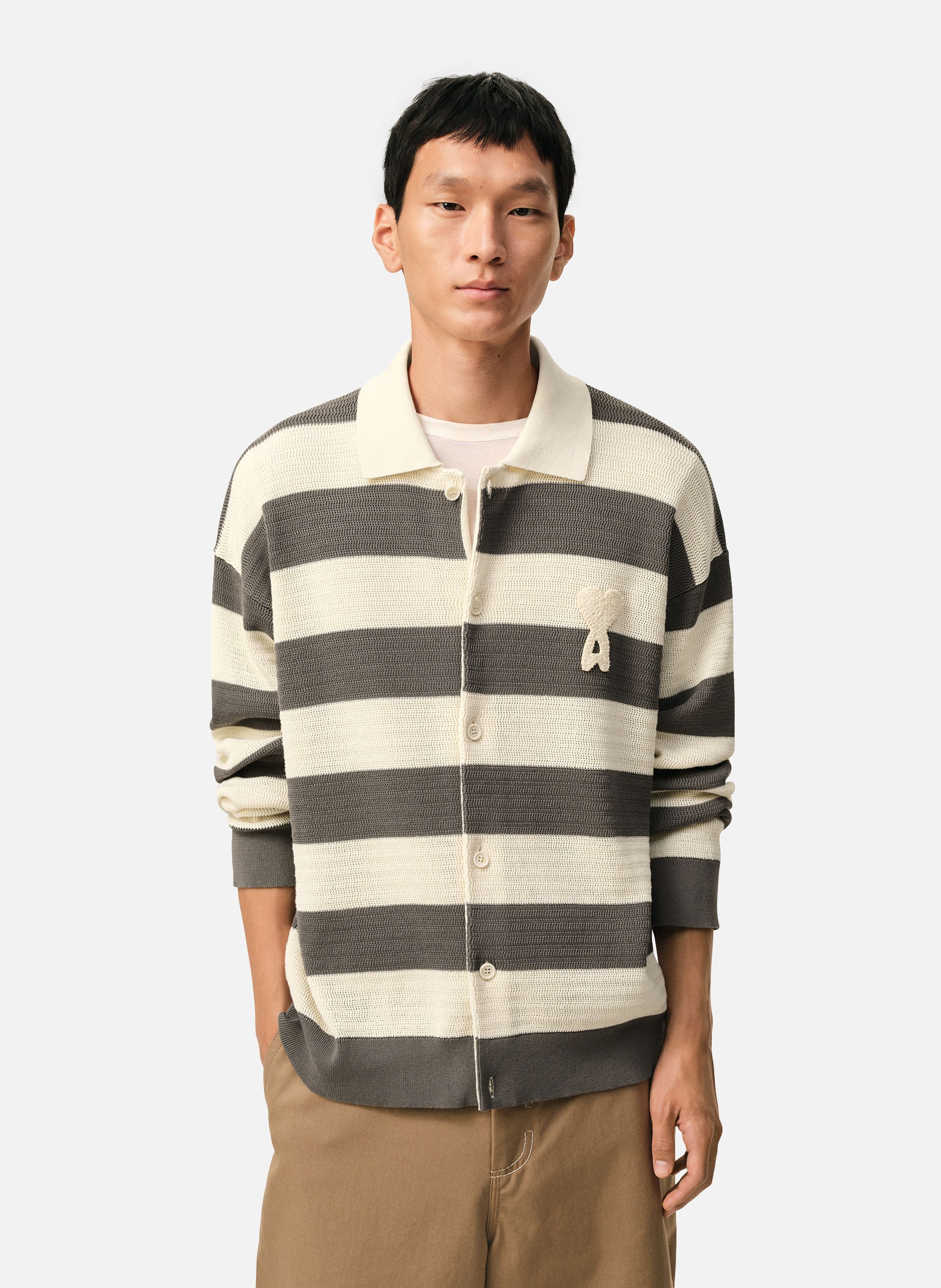 Cardigan et ami de coeur en coton AMI PARIS Multicolore