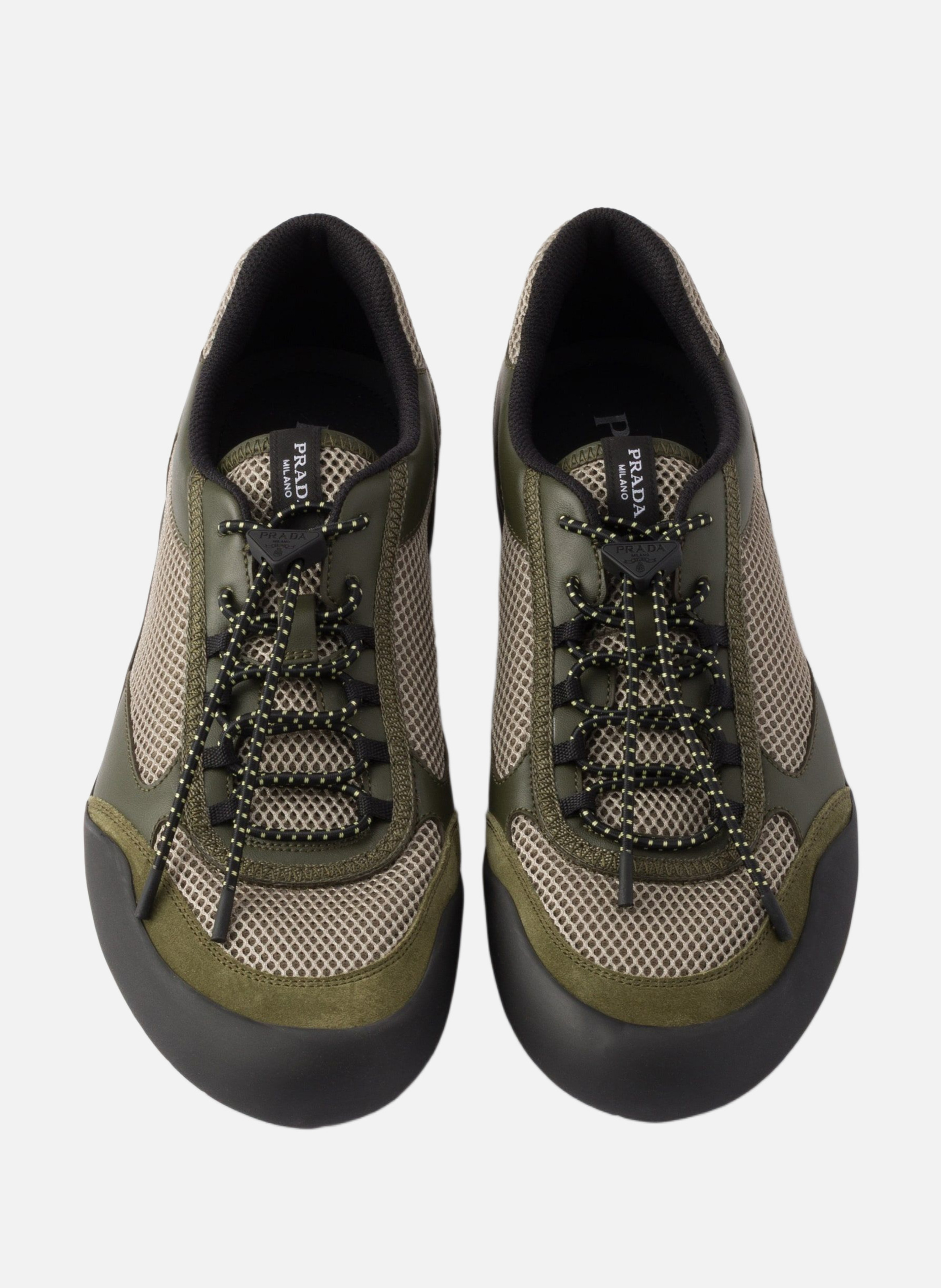 Baskets speedrock en cuir et mesh PRADA Vert