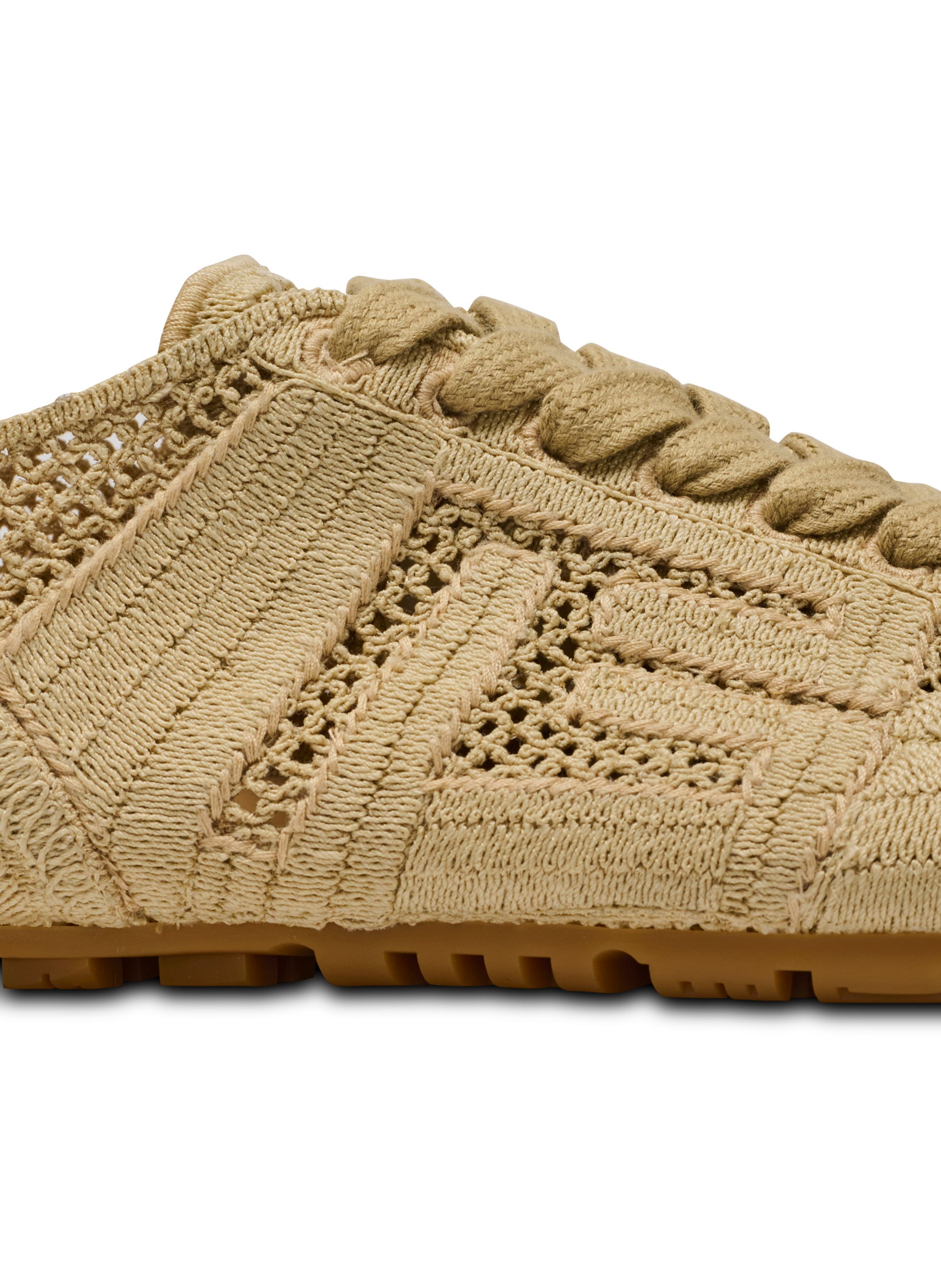 Baskets racer 45 en macramé BALMAIN Beige