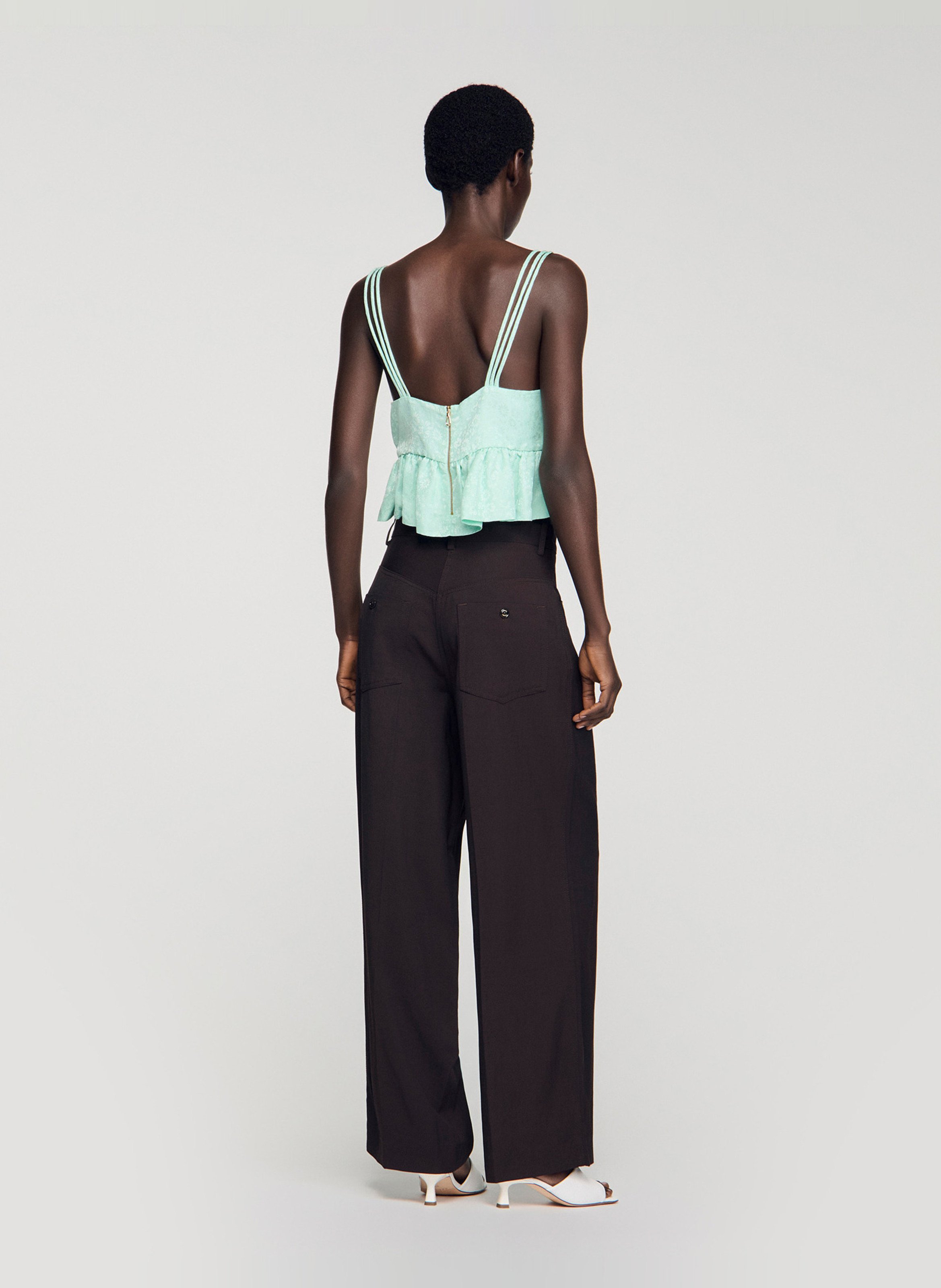 Top court jacquard SANDRO Vert