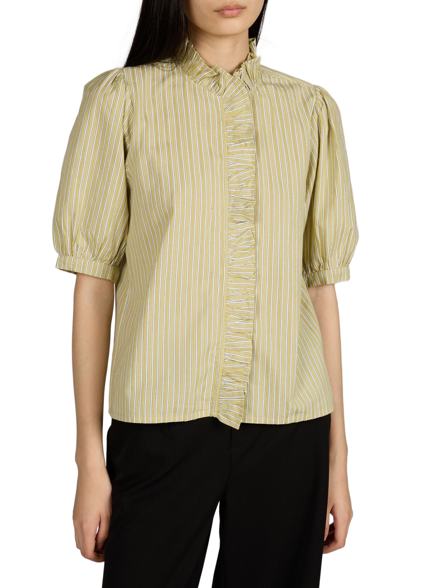 Blouse droite rayée Taylor en coton PETITE MENDIGOTE Vert