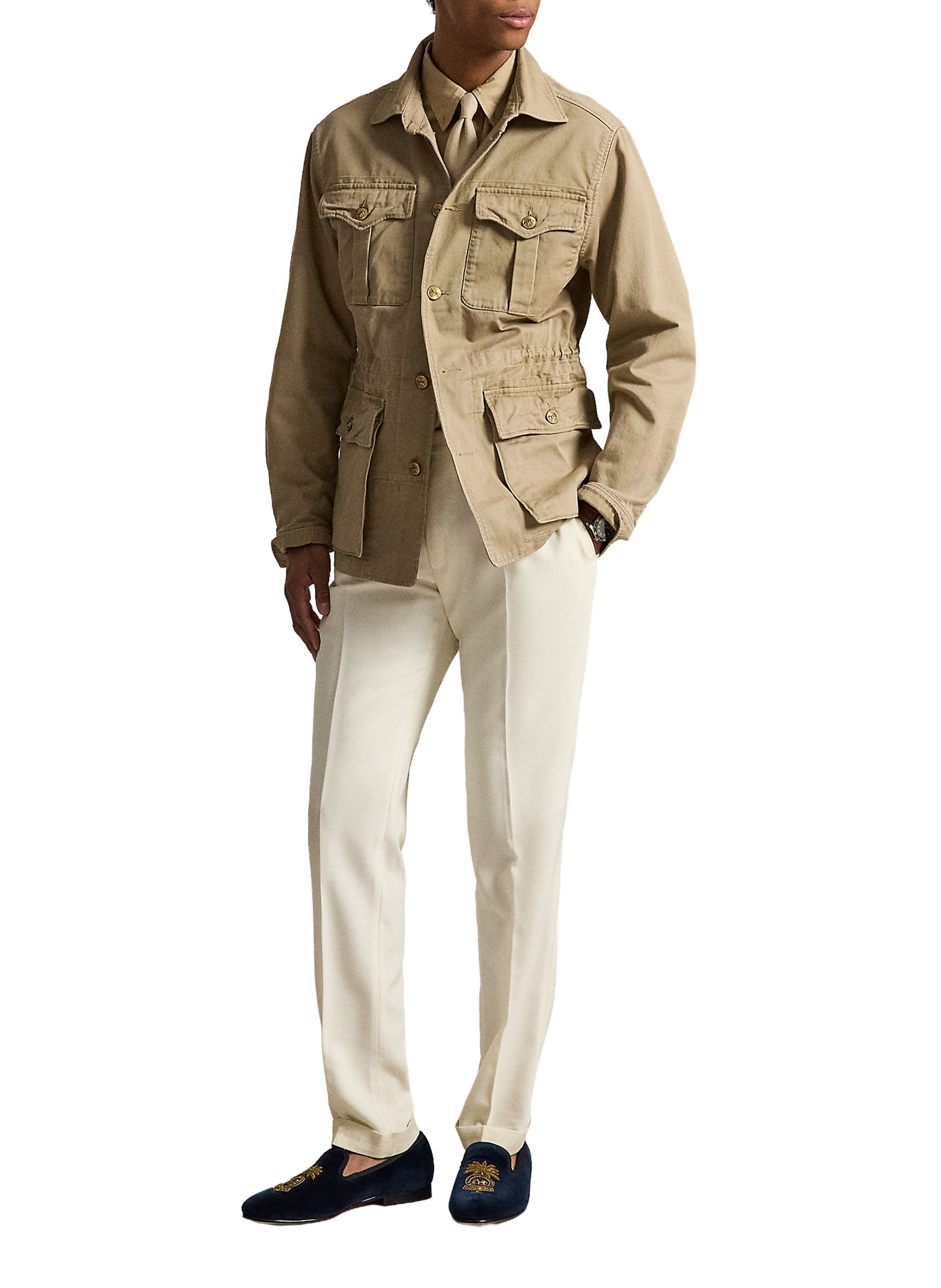Veste cintrée Utility en coton POLO RALPH LAUREN Beige