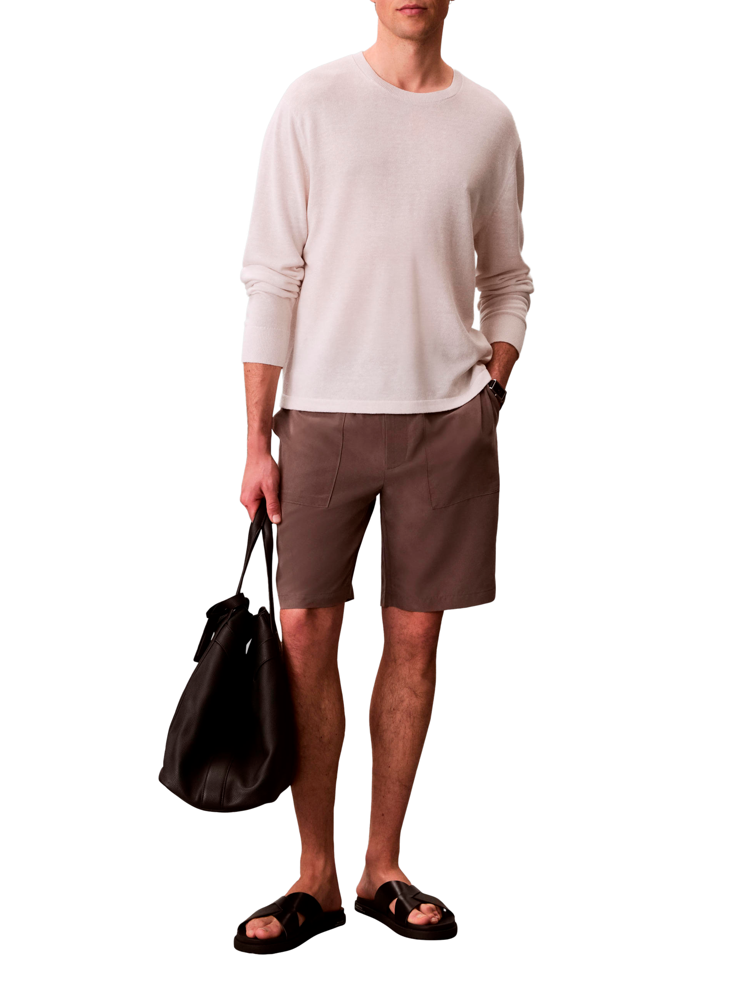 Bermuda droit taille haute CALVIN KLEIN Marron