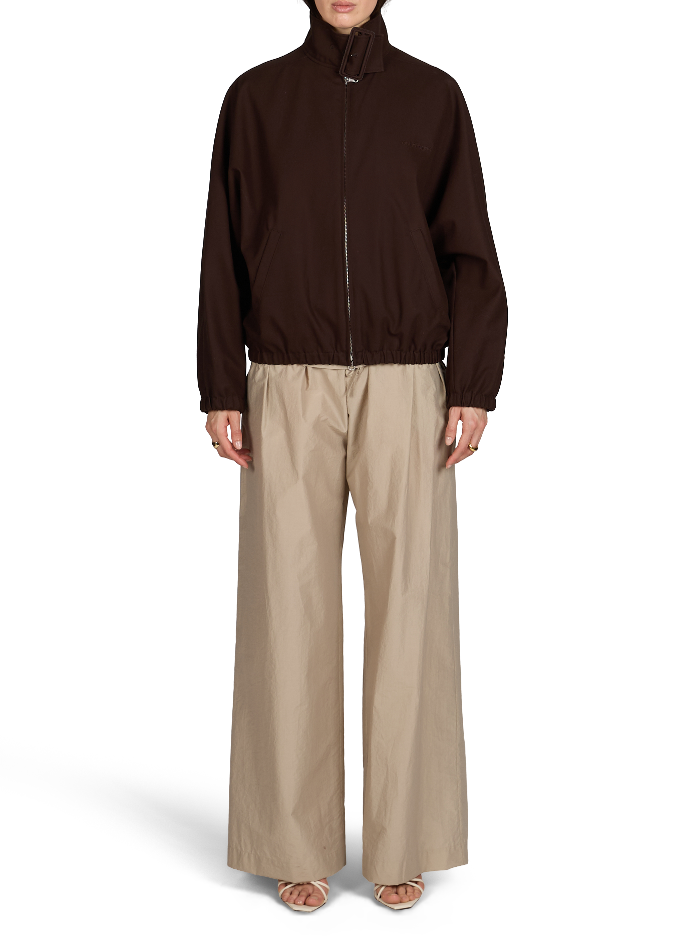 Veste bomber ample en coton mélangé COURRÈGES Marron
