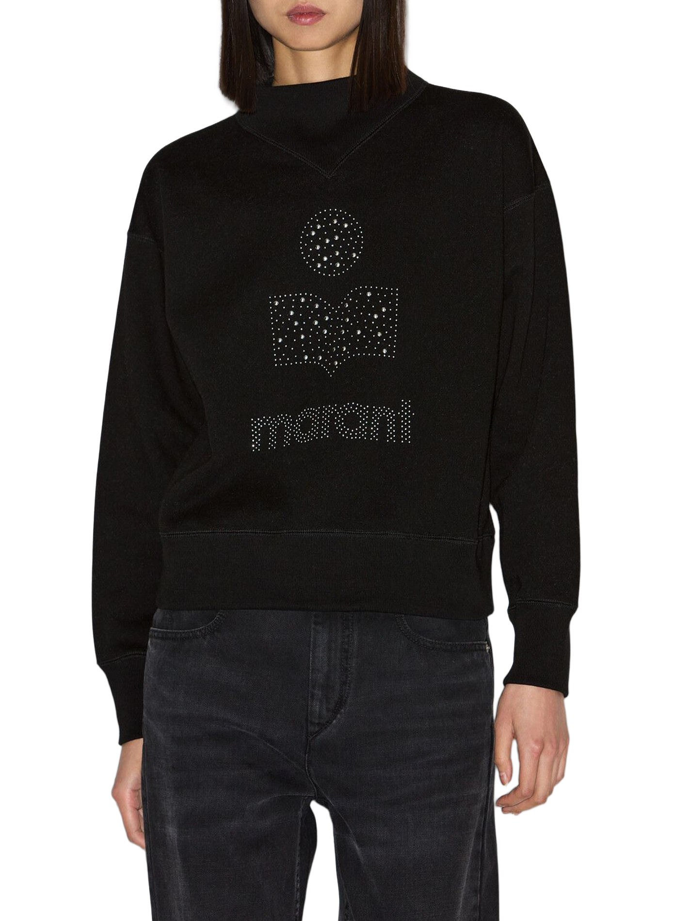 Sweat Moby Glitter en coton molletonné ISABEL MARANT Schwarz