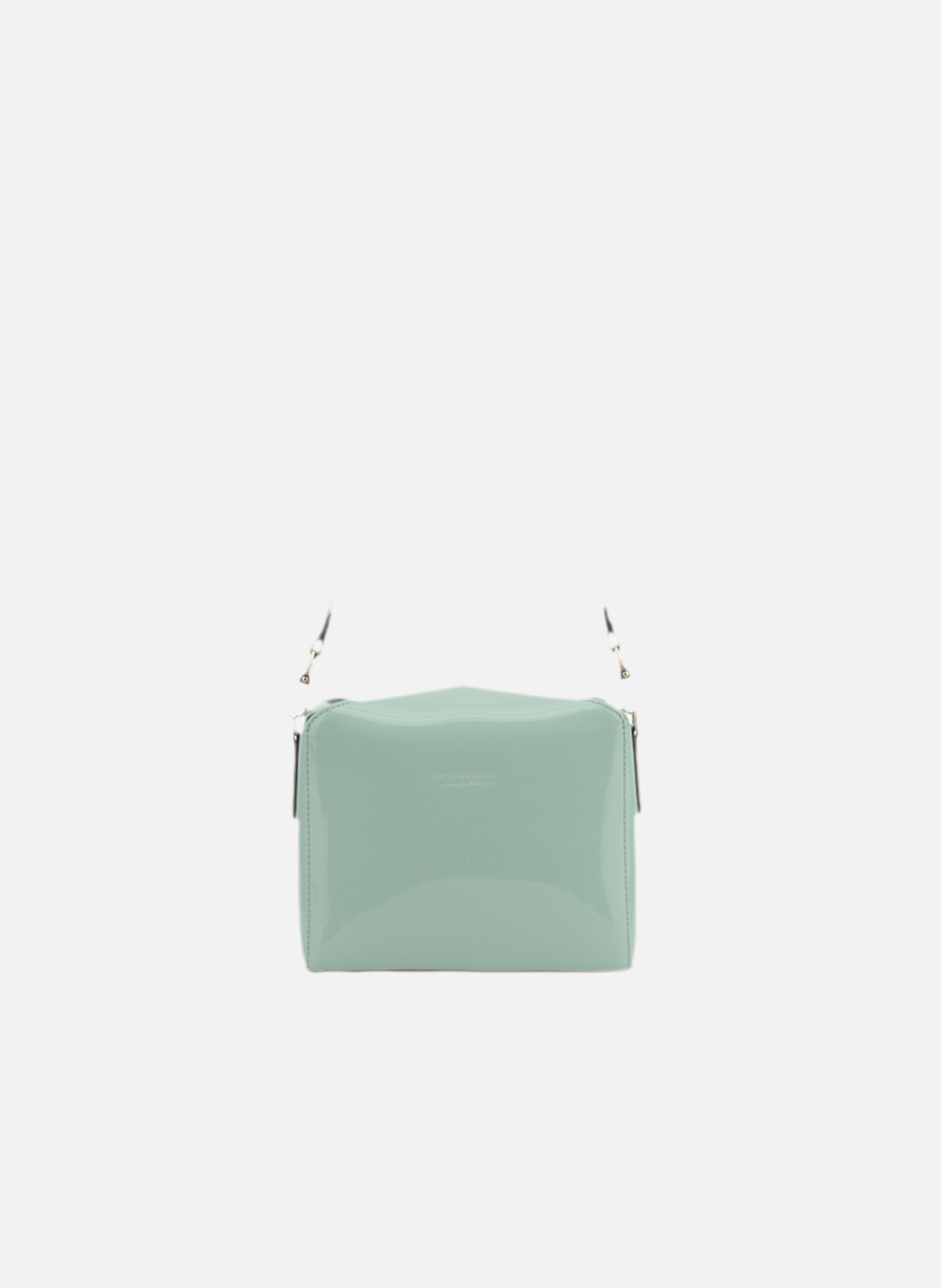 Cassetta vernis | sac porté épaule en cuir de vachette  Aqua
