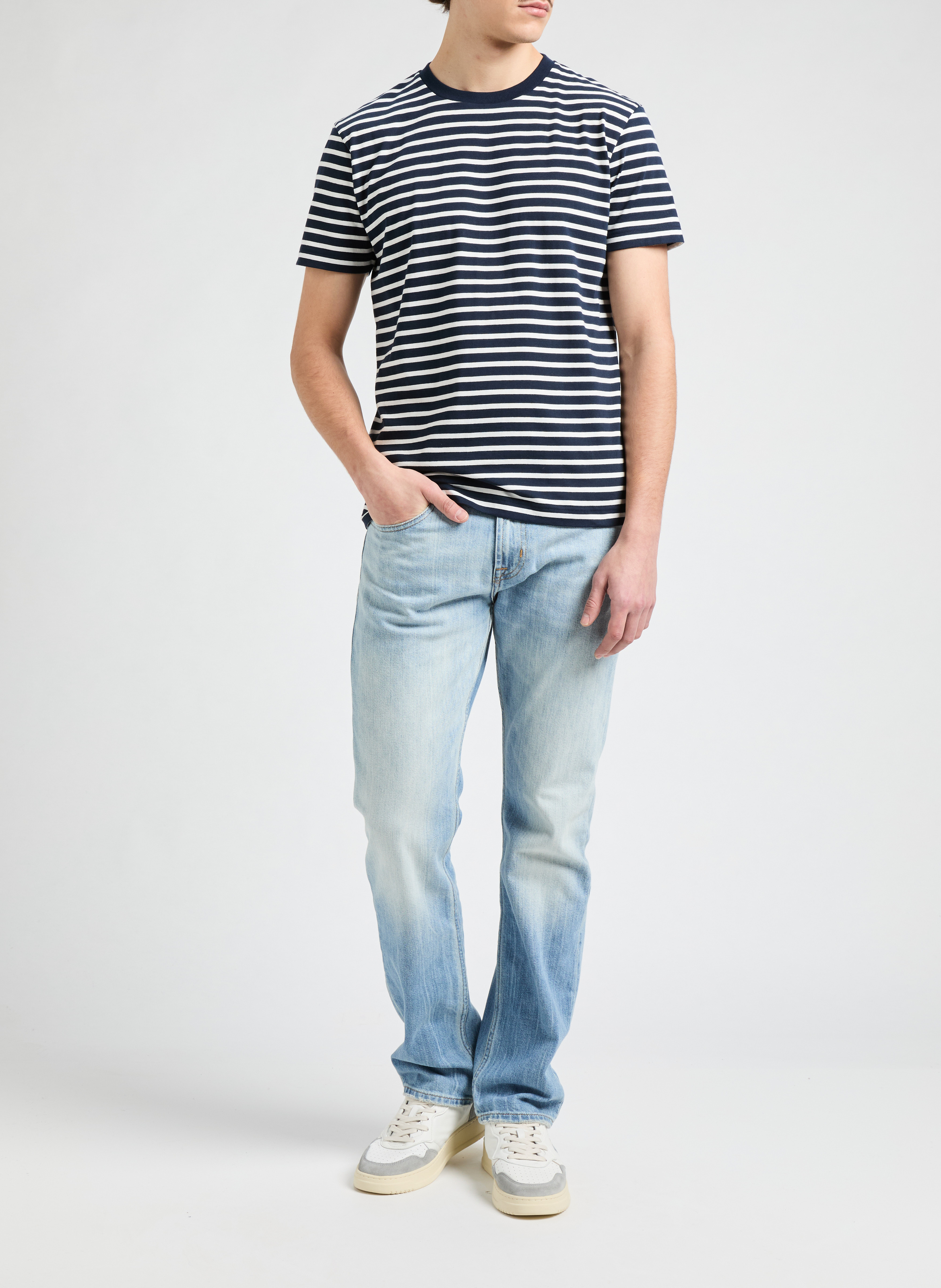 T-shirt à rayures AU PRINTEMPS PARIS Bleu