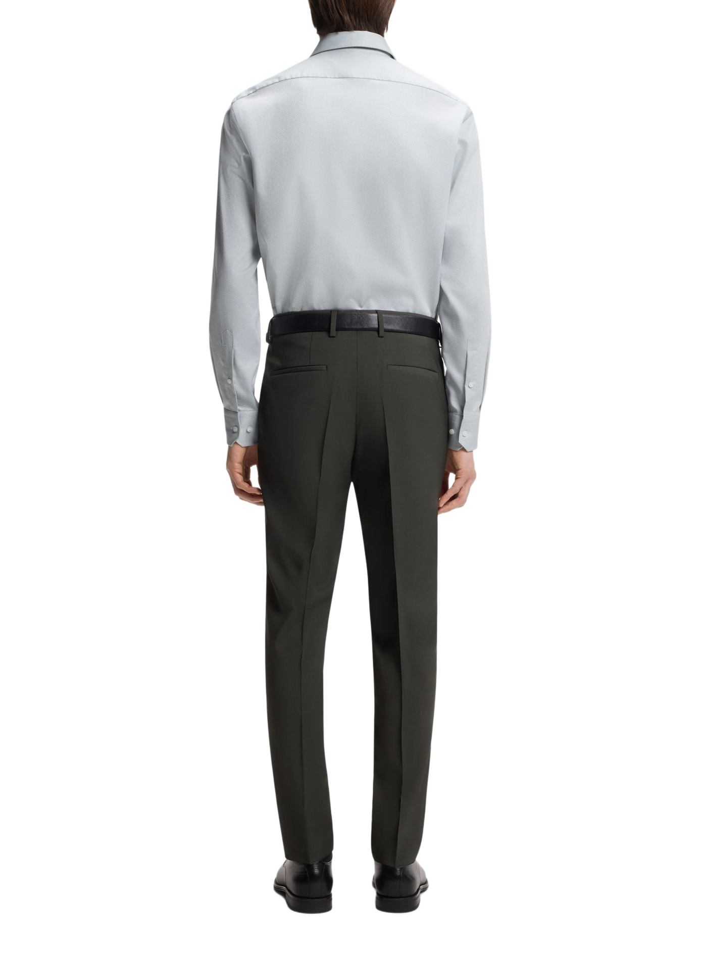 Camisa de manga larga de ratier de algodón BOSS Verde