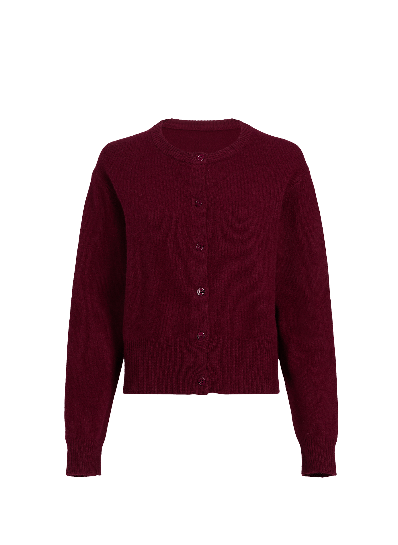 Cardigan duveteux à col rond en cachemire SAISON 1865 Rouge