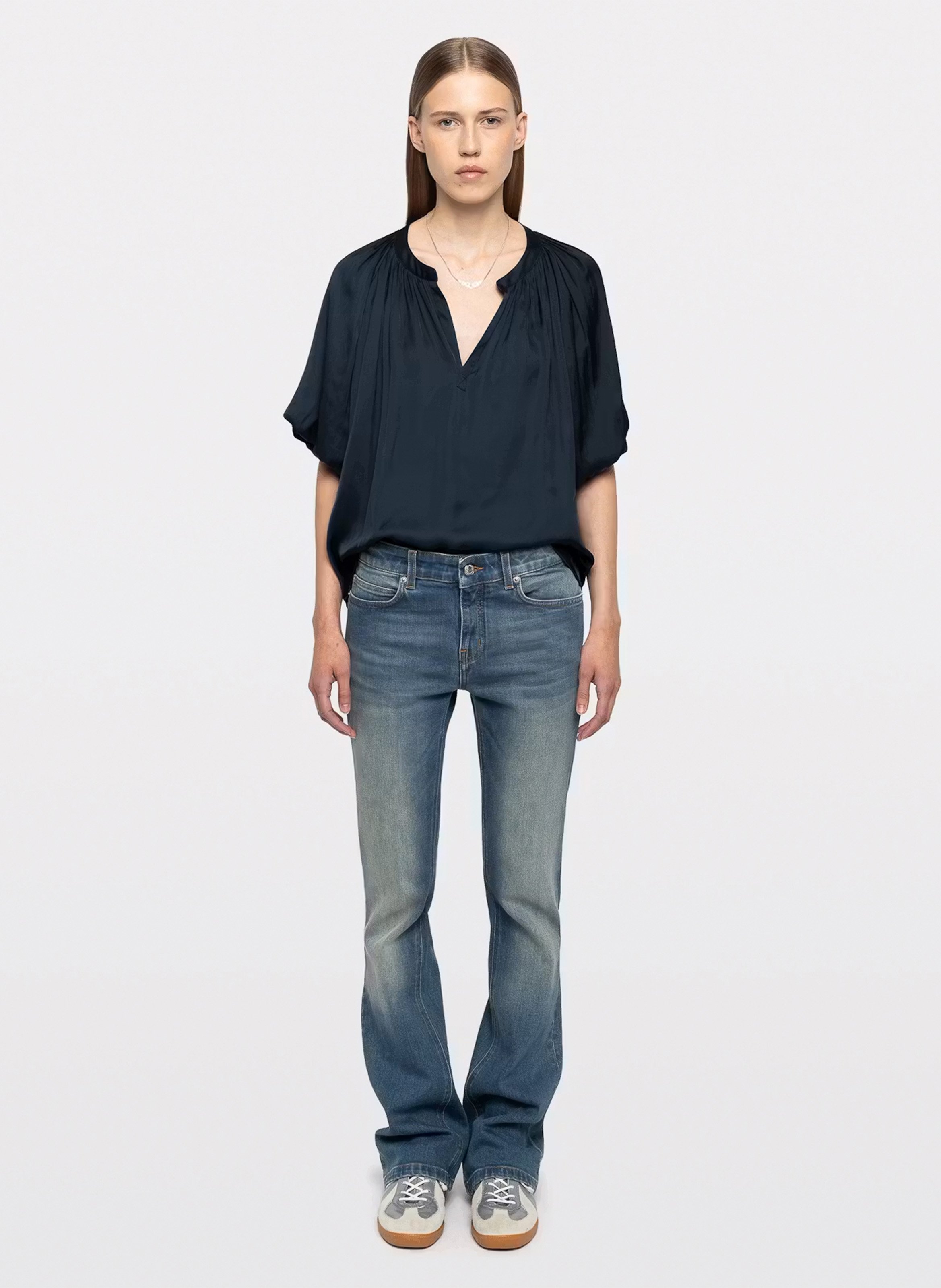 Blouse ample encolure v teko ZADIG&VOLTAIRE Bleu