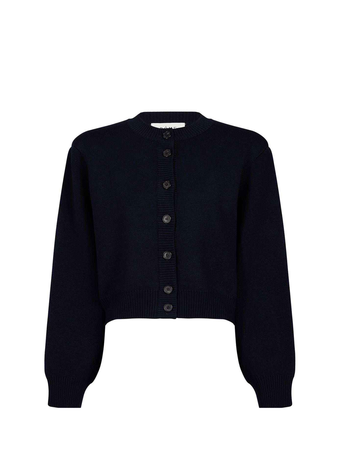 Short straight-cut merino wool cardigan ROHE FRAMES Blue