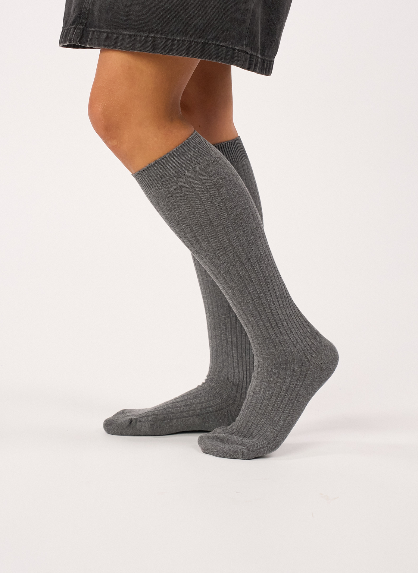 Chaussettes en coton peigné hautes BILLYBELT Gris
