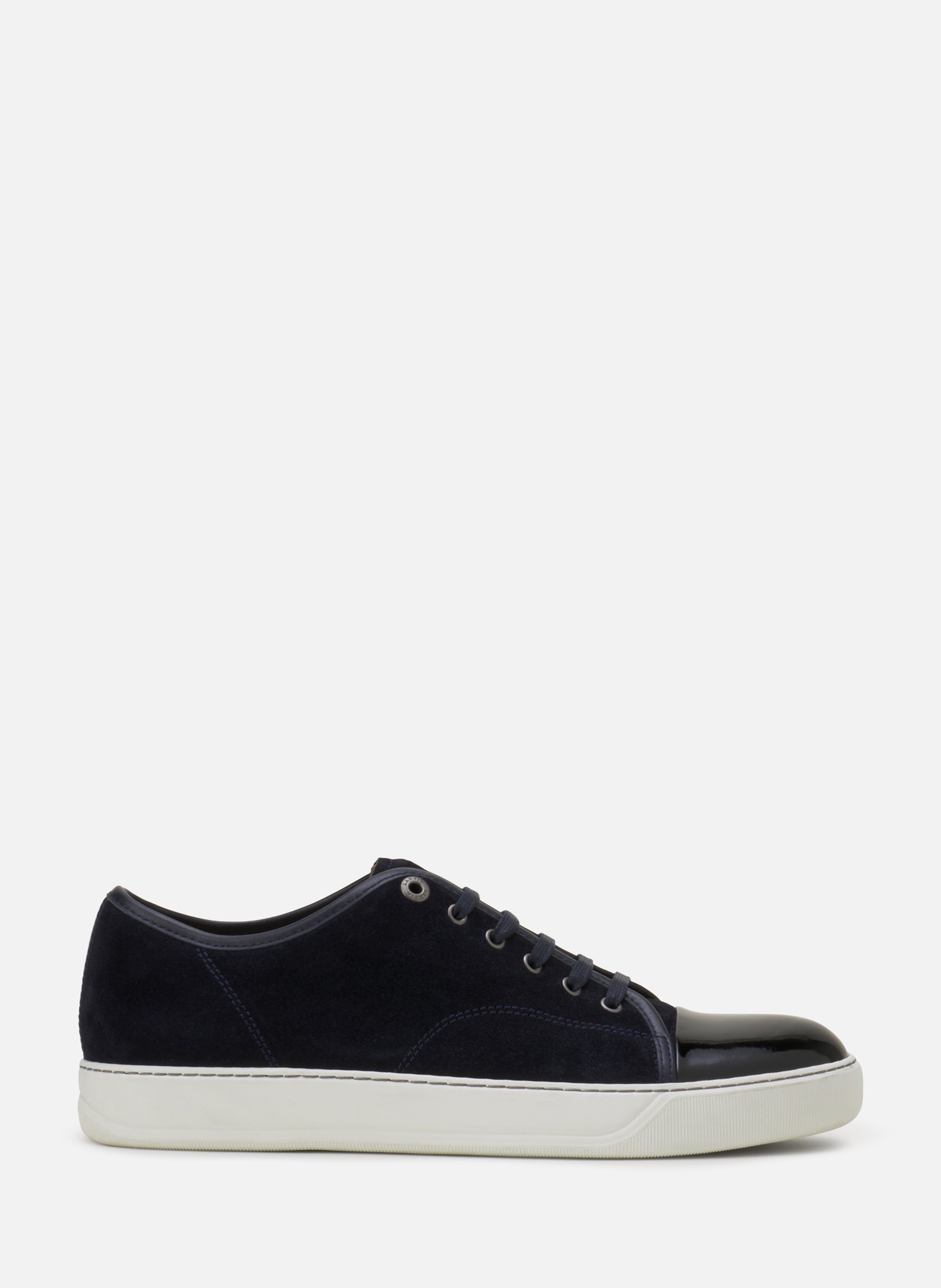Sneakers dbb1 en suede et cuir vernis LANVIN Bleu