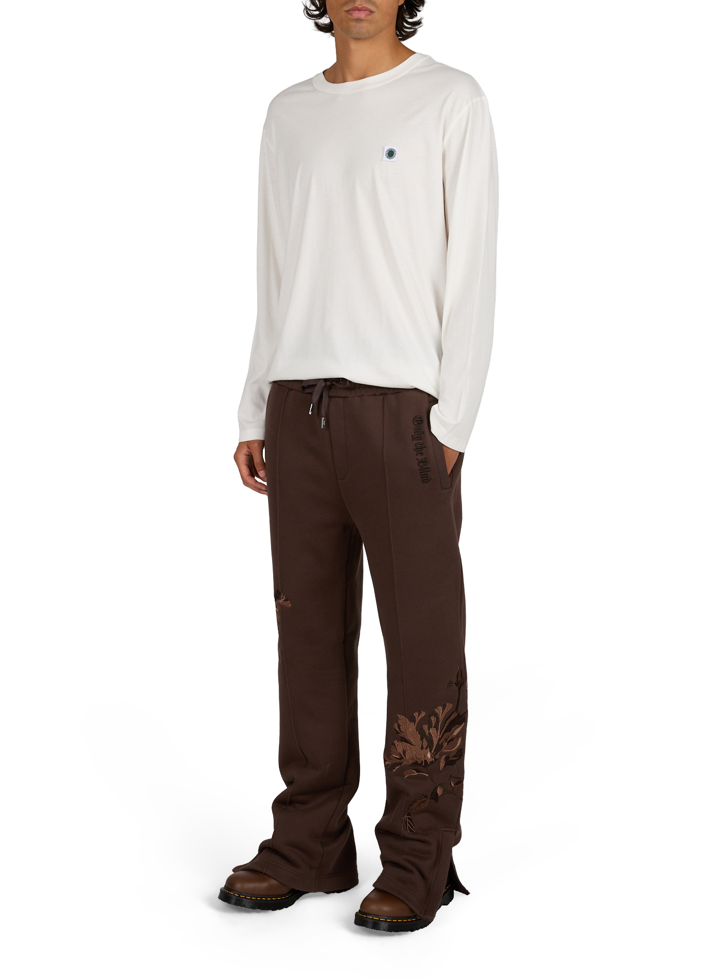 T-shirt met ronde hals en bedrukking THINKING MU Wit